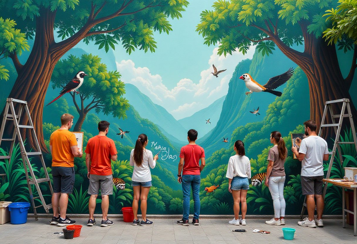 Unleash your creativity! Generate a unique Community Earth Day Art Activities Illustration now with MolyPix.AI!