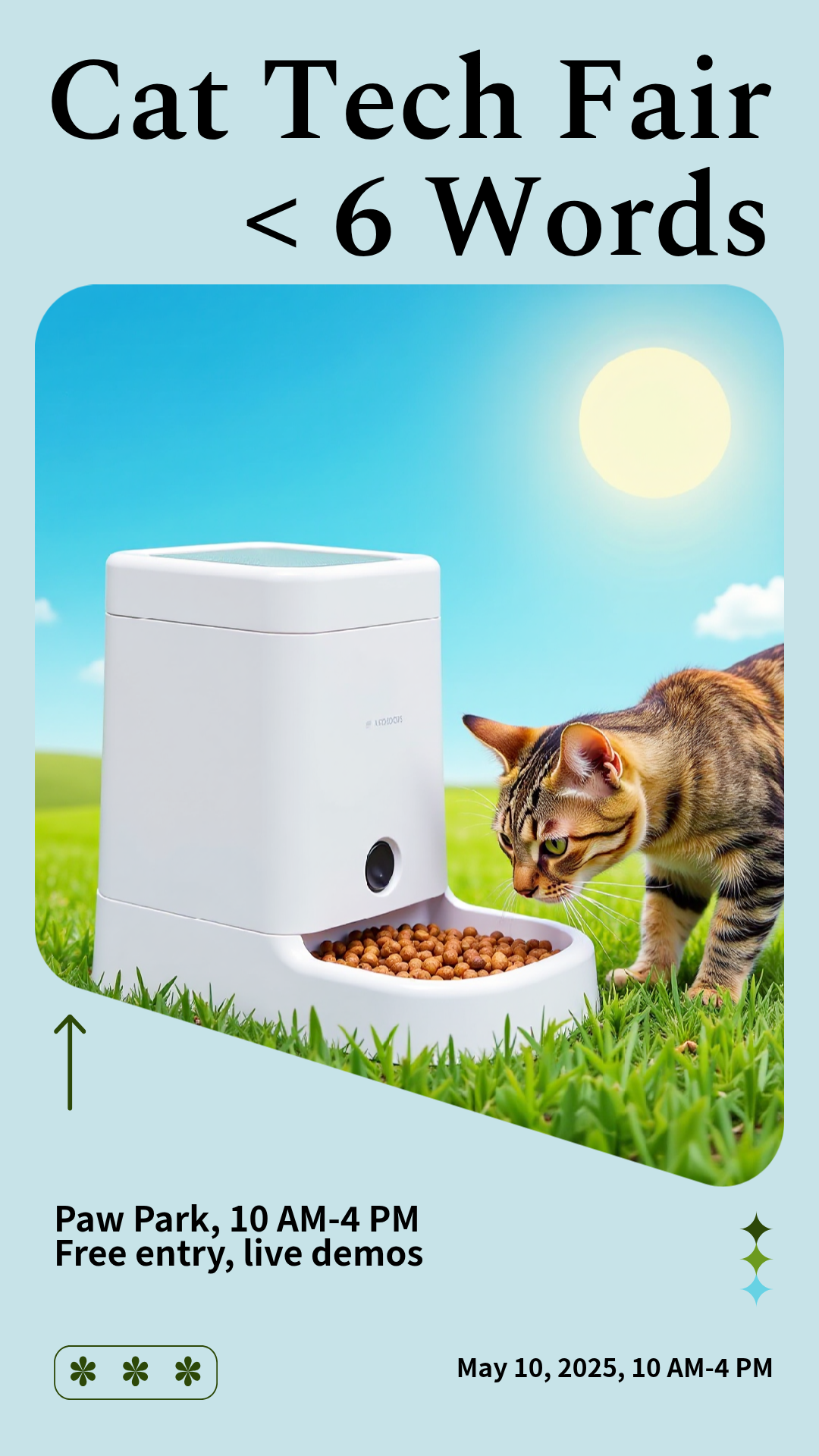 Capture the beauty of design by creating an Pet Tech Automatic Feeder for Cats Poster!