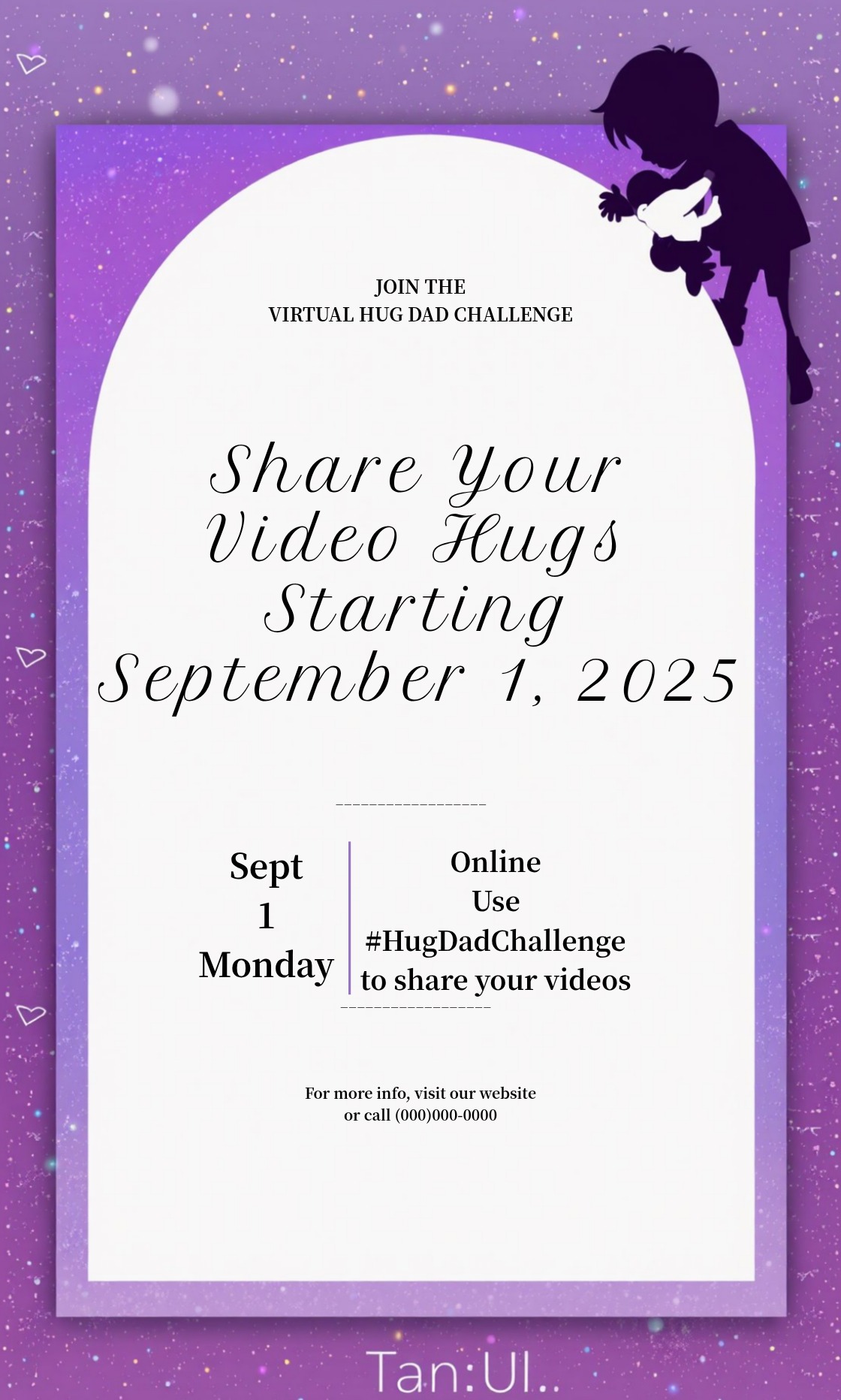 Personalize this Virtual Hug Dad Challenge Invitation template!