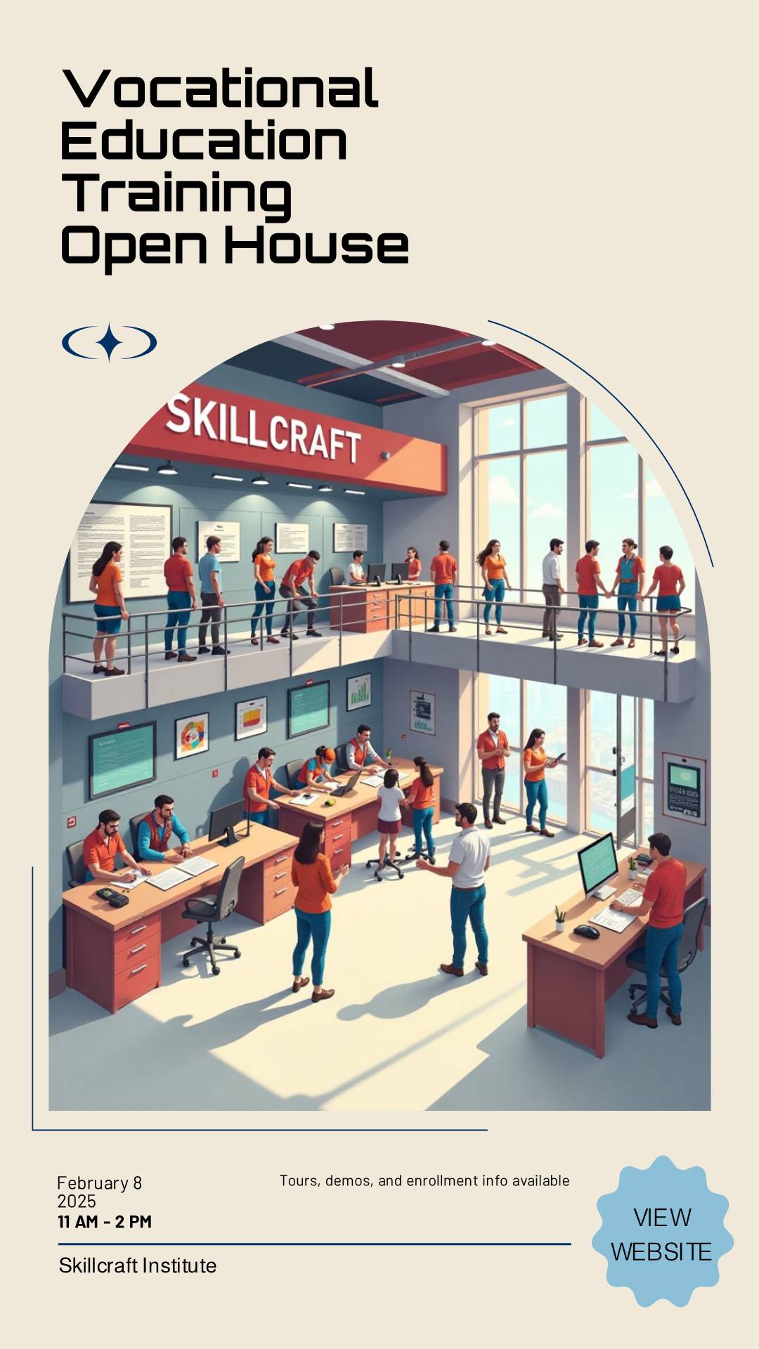 Unleash Your Creativity! Design your own Vocational Education Training Open House Poster now!