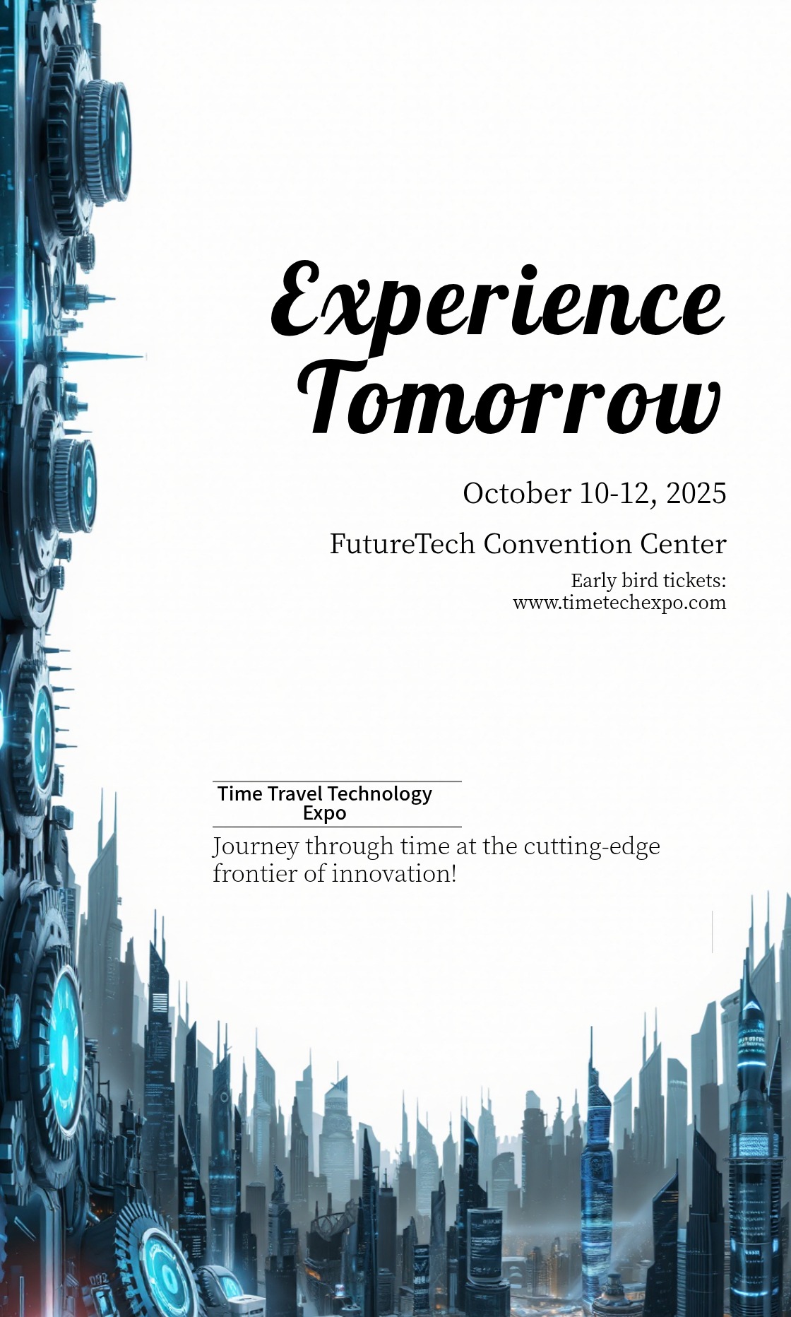 Personalize this Time Travel Technology Expo Invitation template!