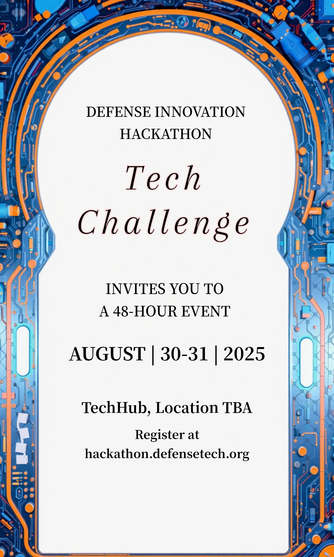 Defense Innovation Hackathon Invitation Template - AI Designs by MolyPix.AI