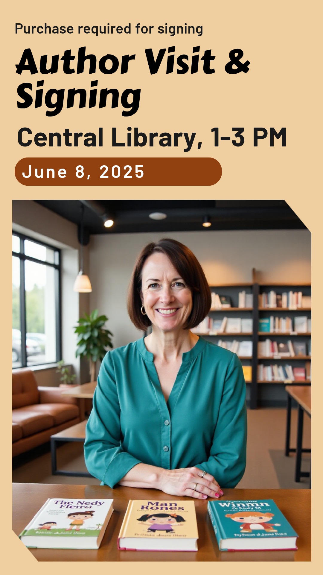 Capture the beauty of design by creating an Scholastic Book Fair Author Visit Poster!