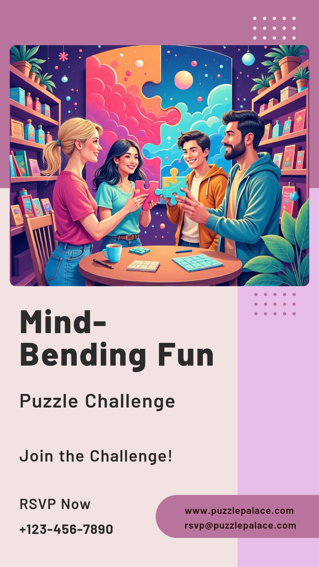 Mind-Bending Fun Challenge Poster Template - AI Designs by MolyPix.AI