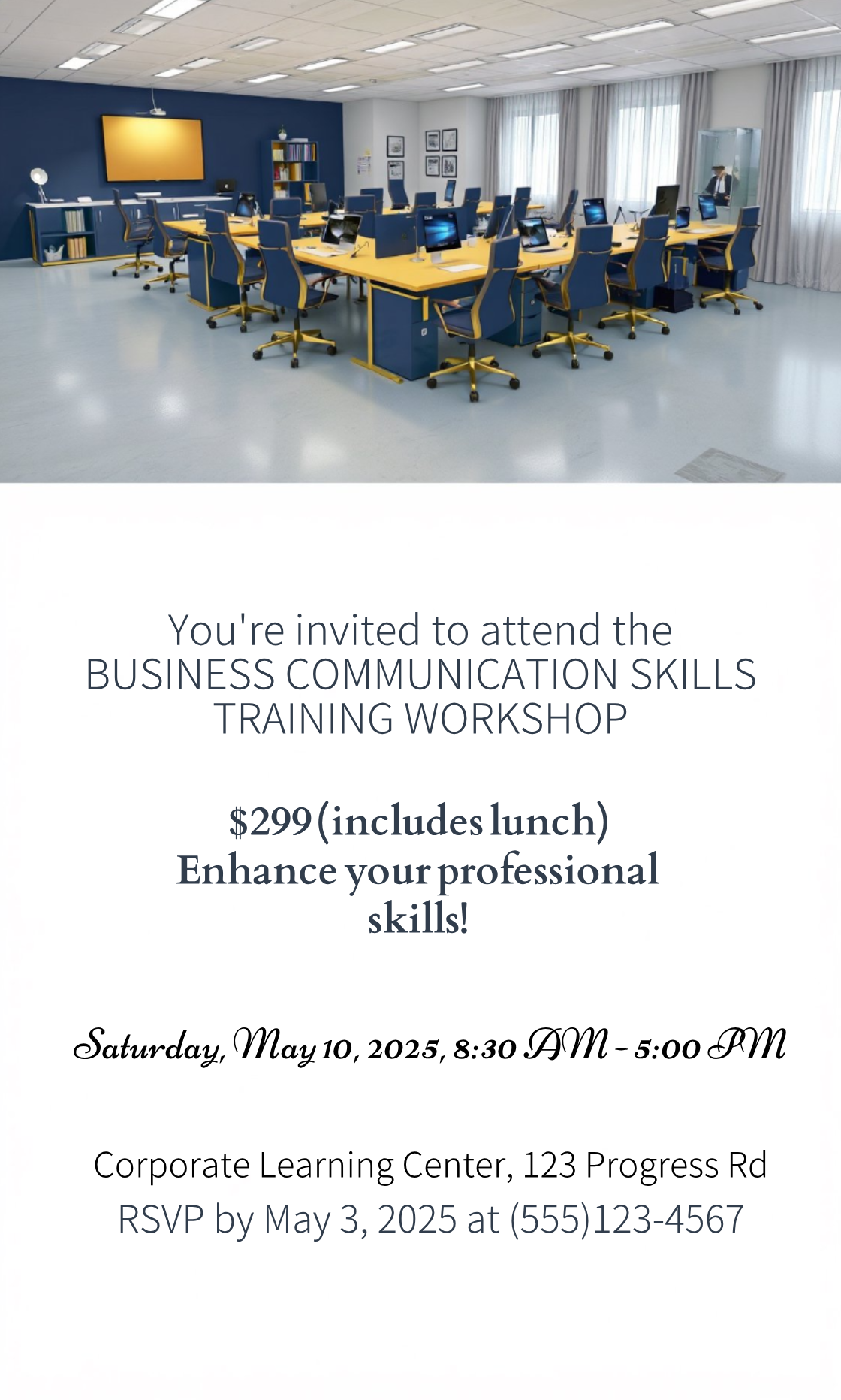 Make your own Business Communication Skills Training Workshop Invitation!
