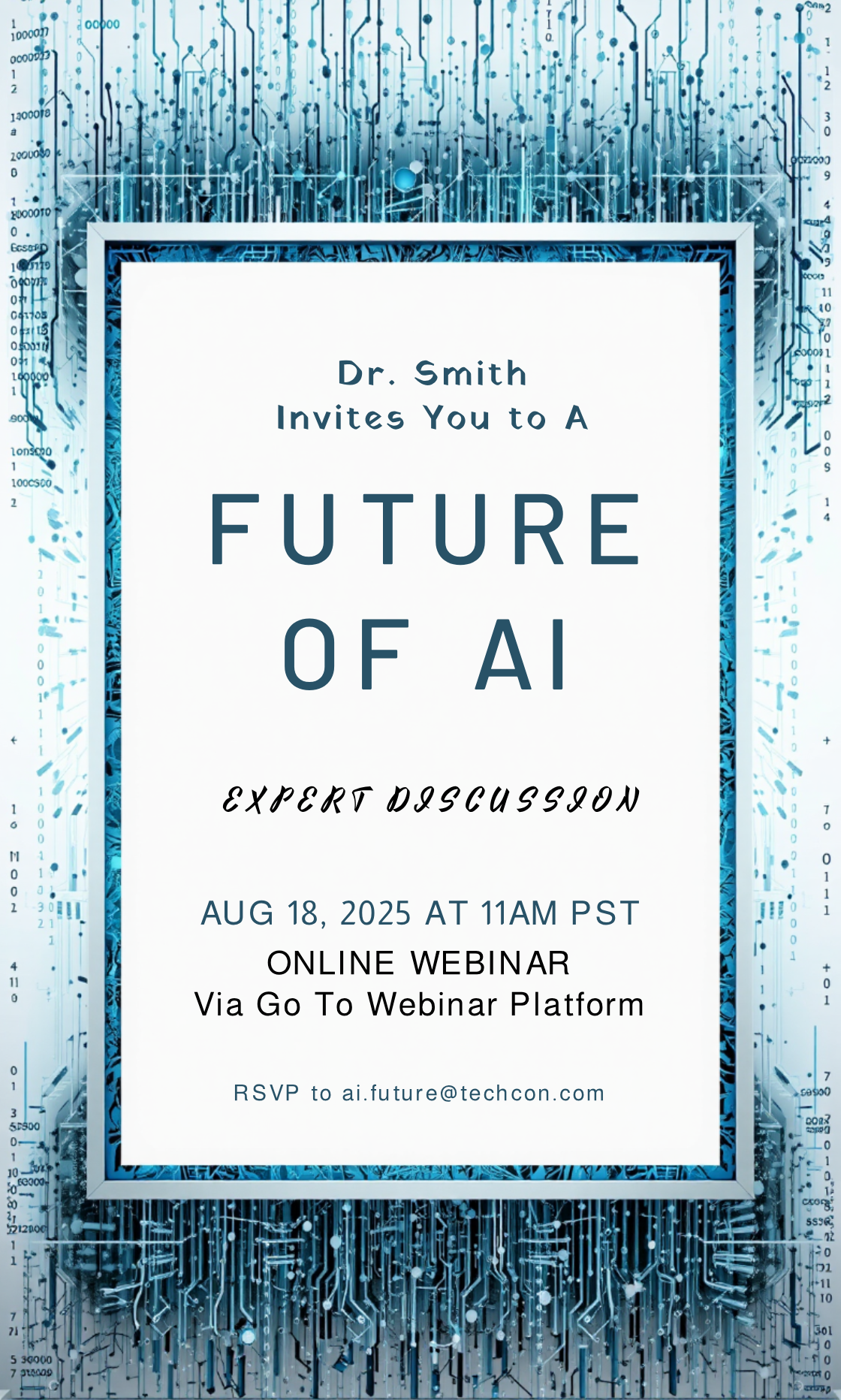 Future of AI Go To Webinar Invitation Template - AI Designs by MolyPix.AI