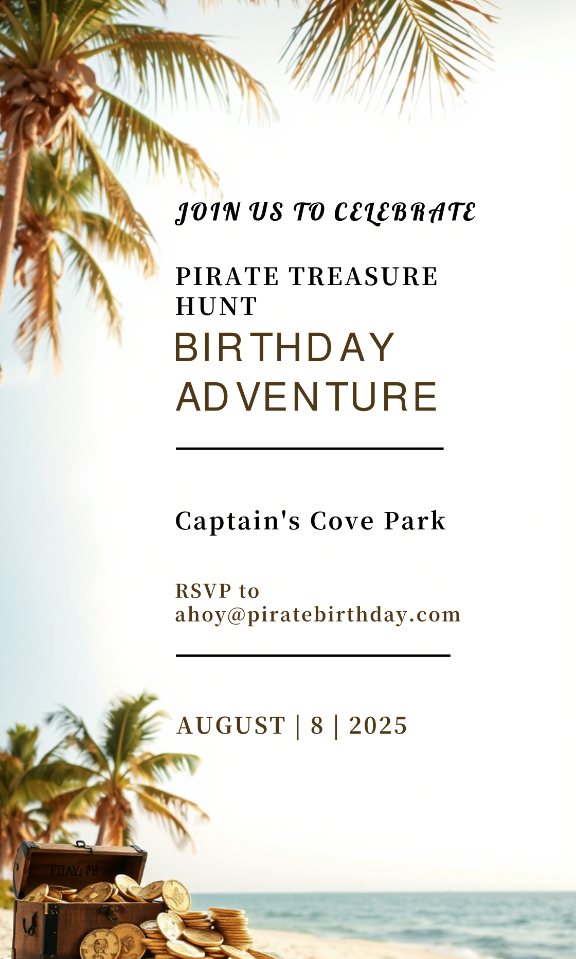 Make your own Pirate Treasure Hunt Birthday Party Ideas Invitation!