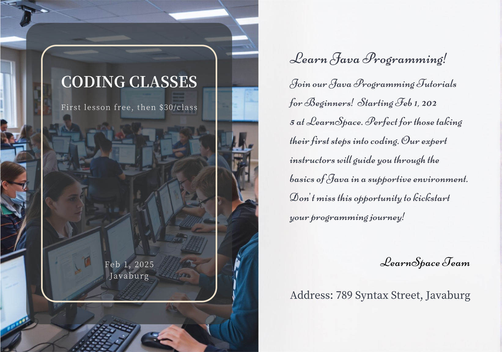 Make your own Java Programming Tutorials for Beginners Postcard!