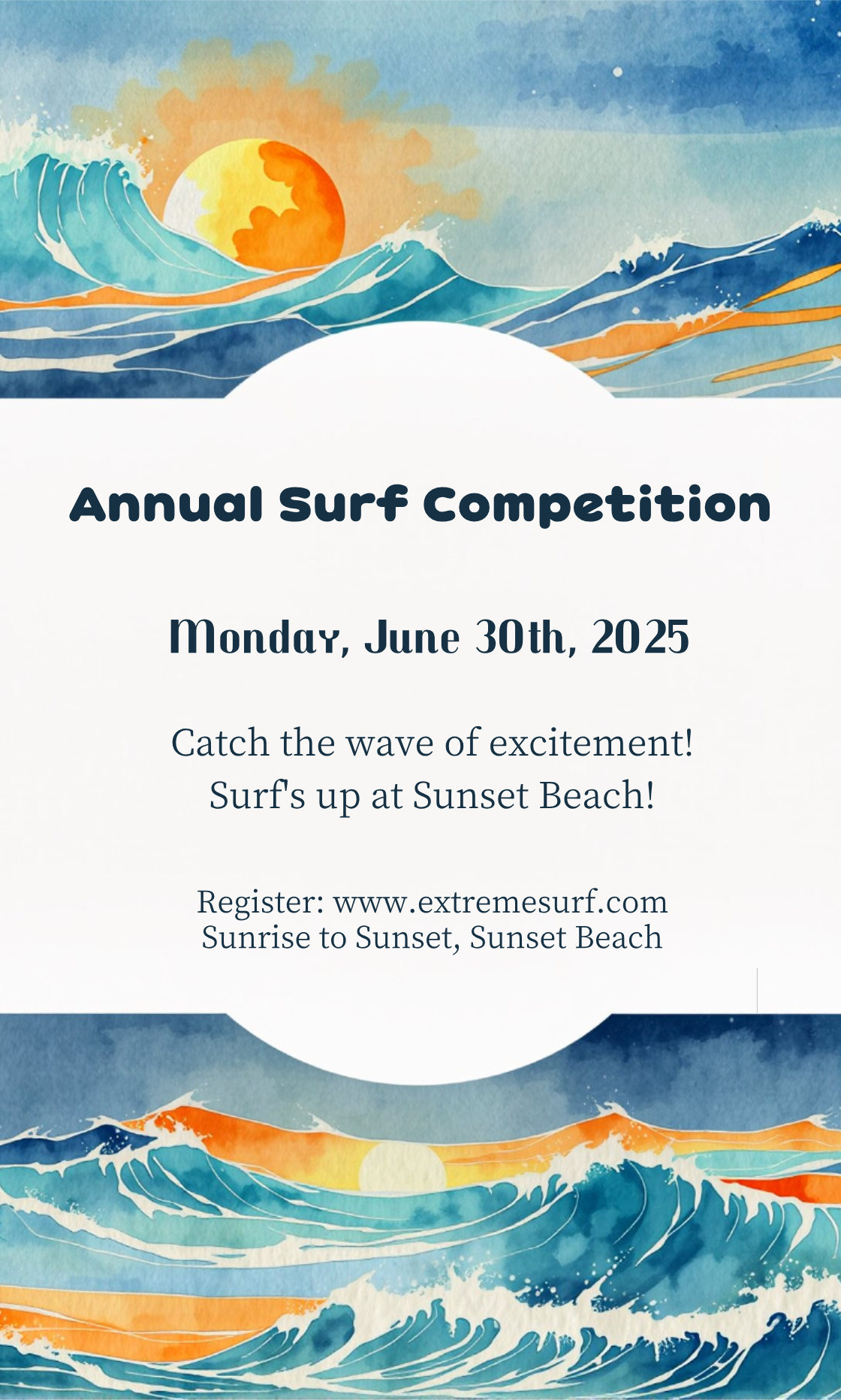 Unleash Your Creativity! Design your own Annual Surf Extreme Sports Competition Invitation now!