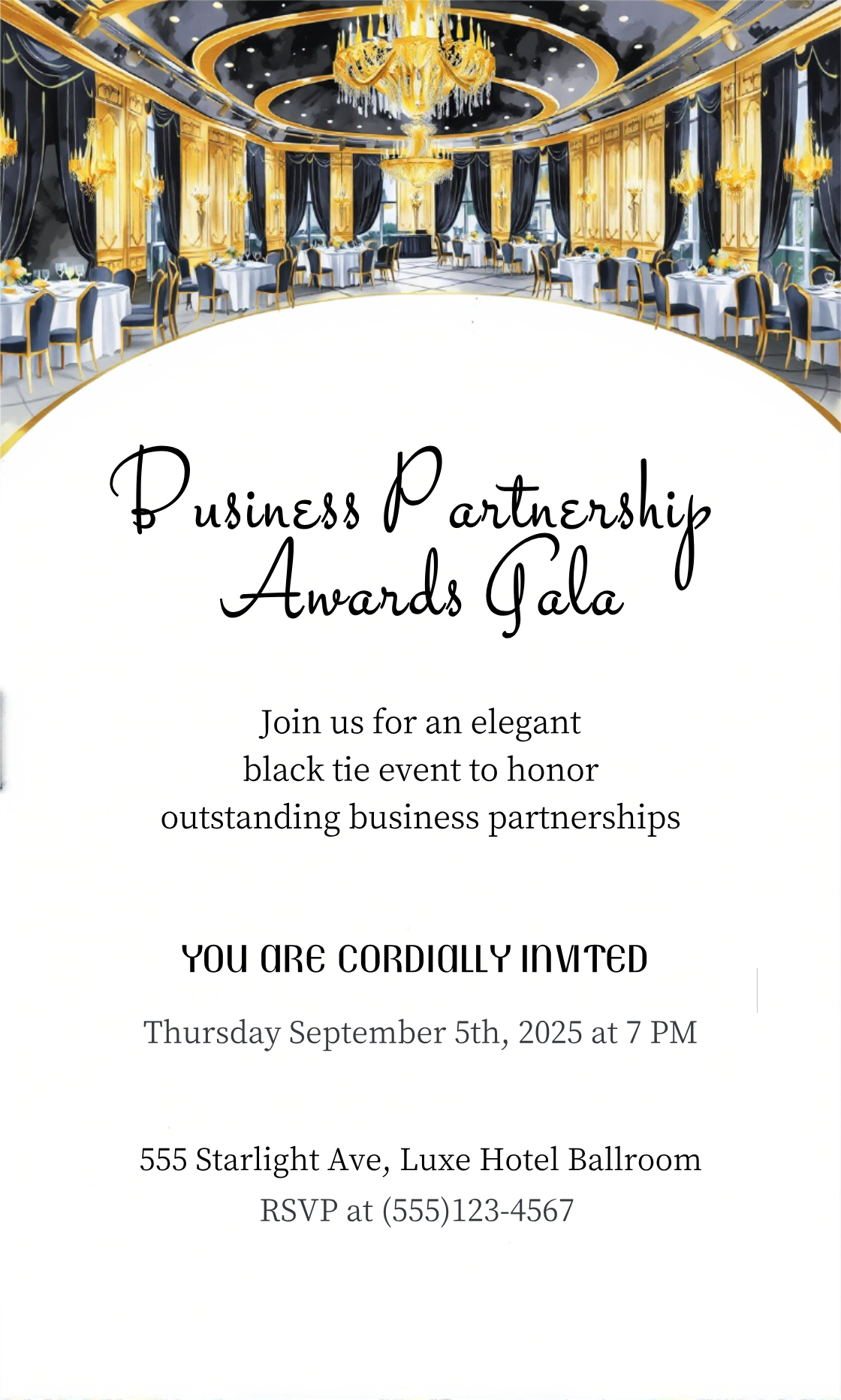 Personalize this Business Partnership Awards Gala Invitation template!