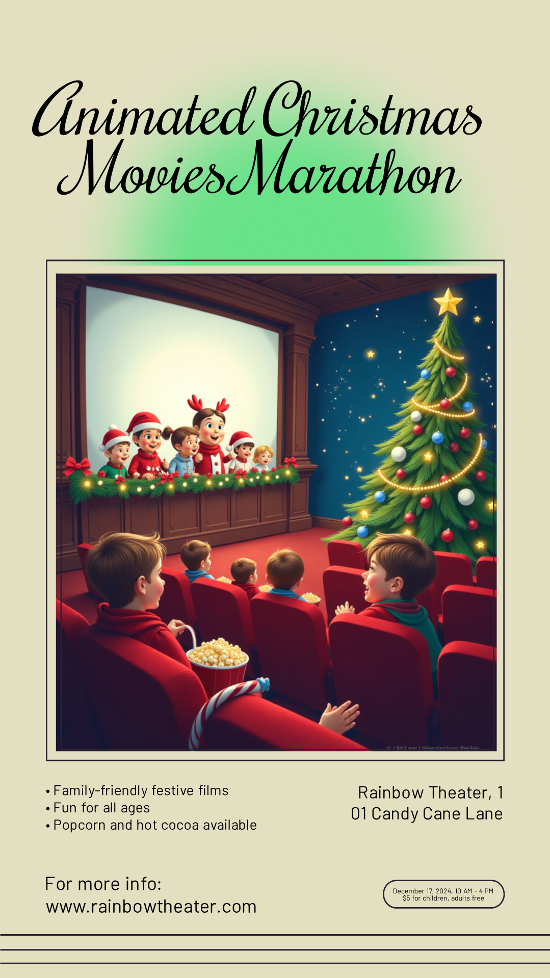 Get creative! Design your perfect Animated Christmas Movies Marathon Poster!