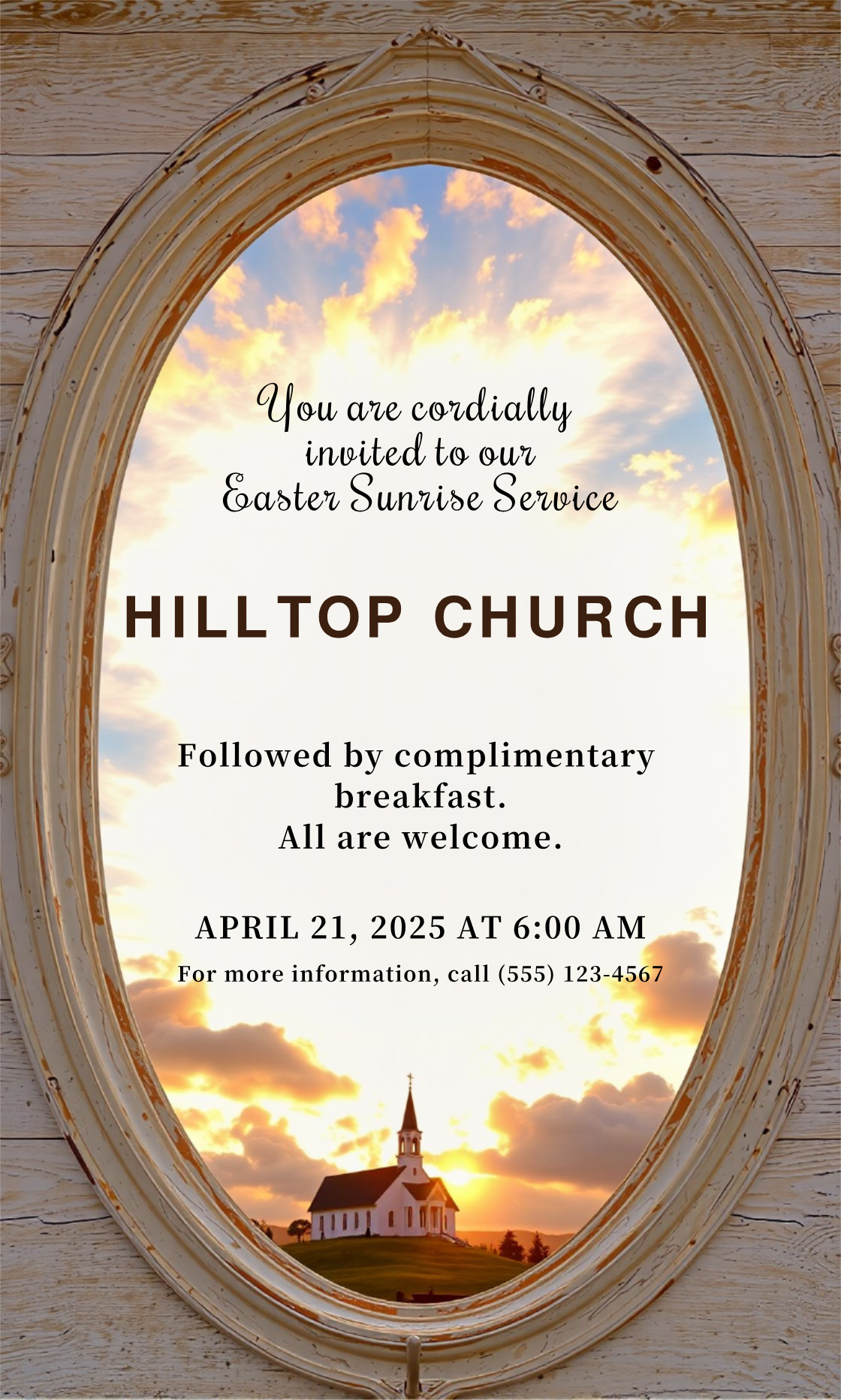 Capture the beauty of design by creating an Easter Sunrise Service Invitation!