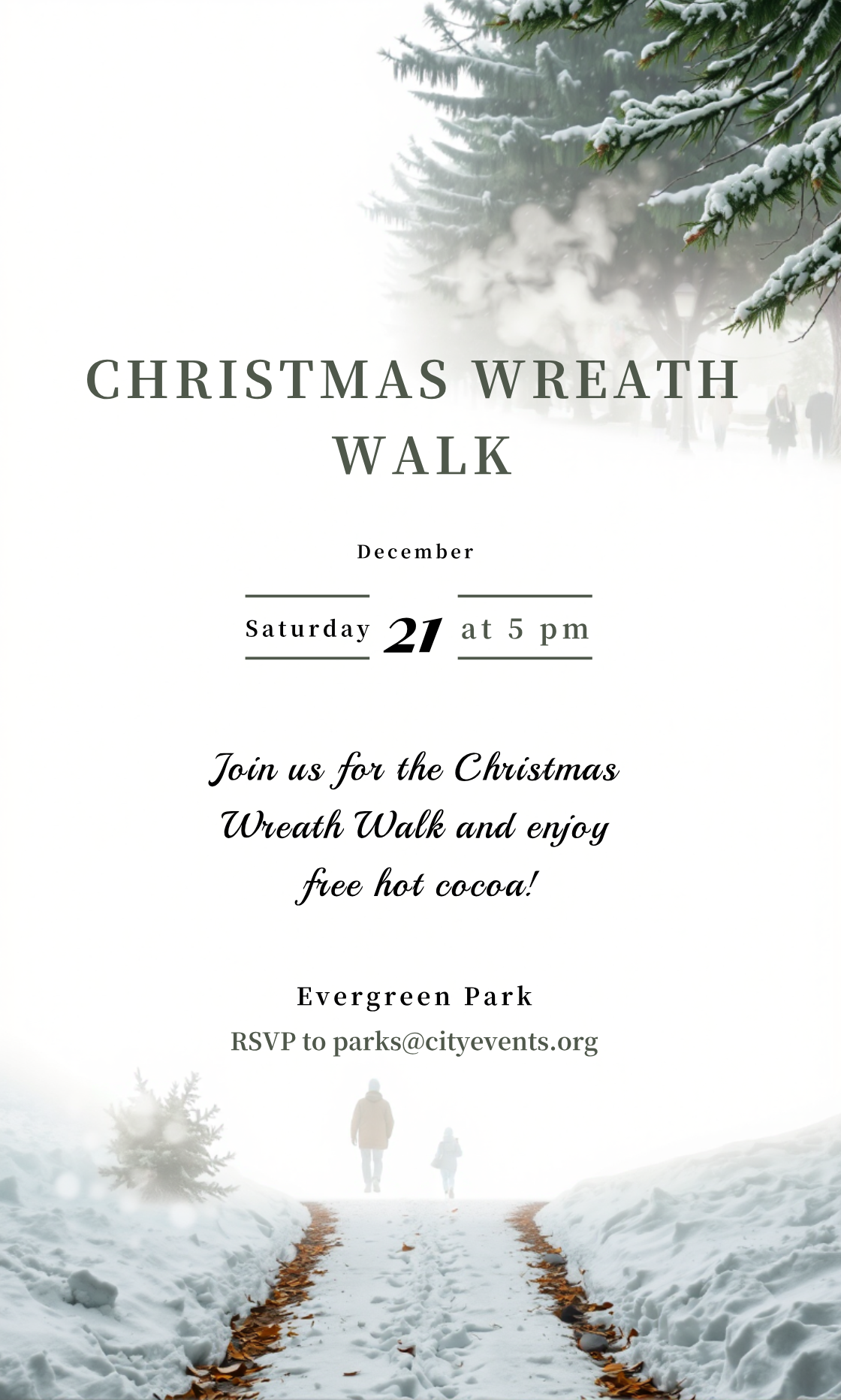 Get creative! Design your perfect Christmas Wreath Walk Invitation!