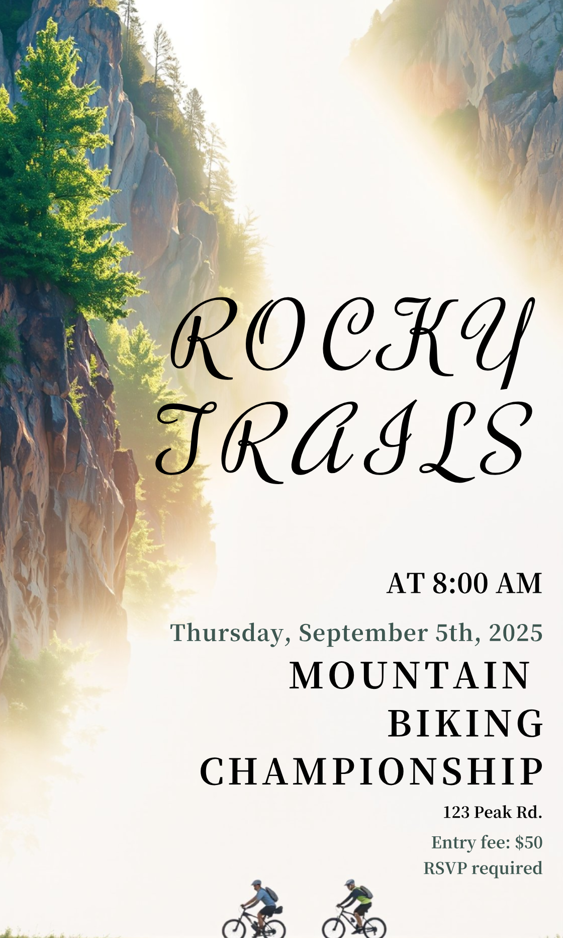 Get creative! Design your perfect Mountain Biking Extreme Sports Invitation!
