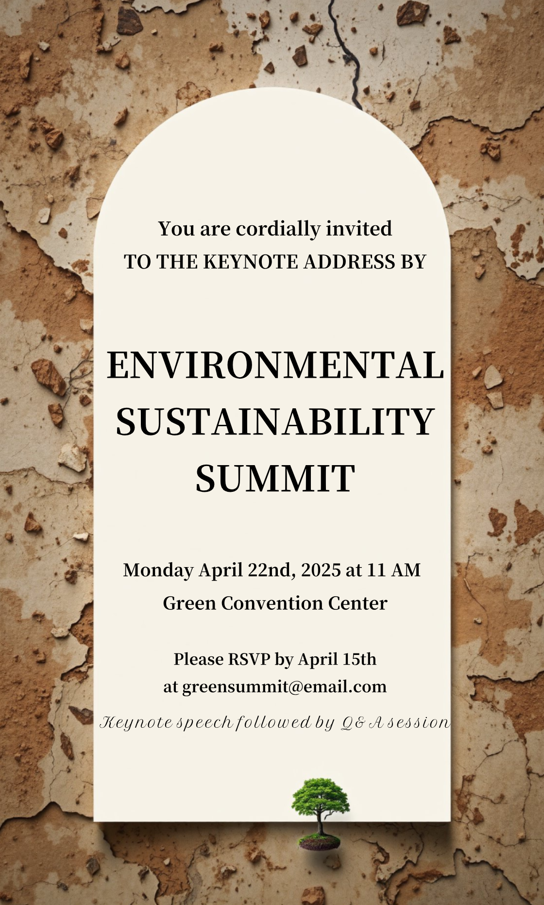 Get creative! Design your perfect Environmental Sustainability Conference Keynote Speech Invitation!