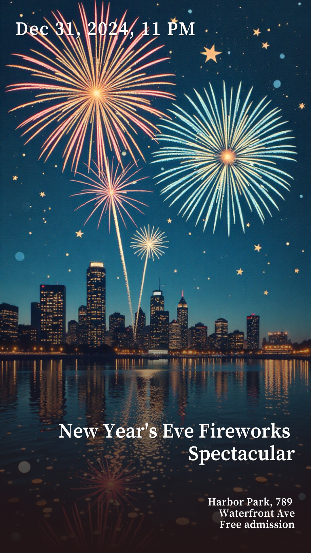 Unleash Your Creativity! Design your own New Years Eve 2025 Fireworks Poster now!