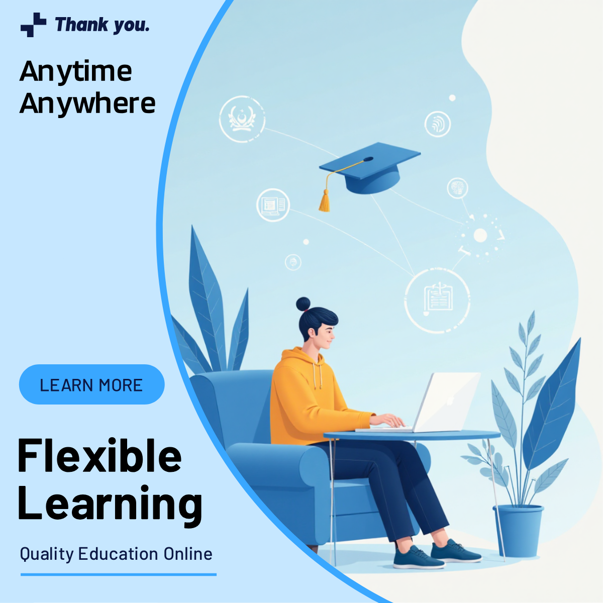 Make your professional Linkedin post popup with a custom New Distance Learning Programs LinkedIn Post.