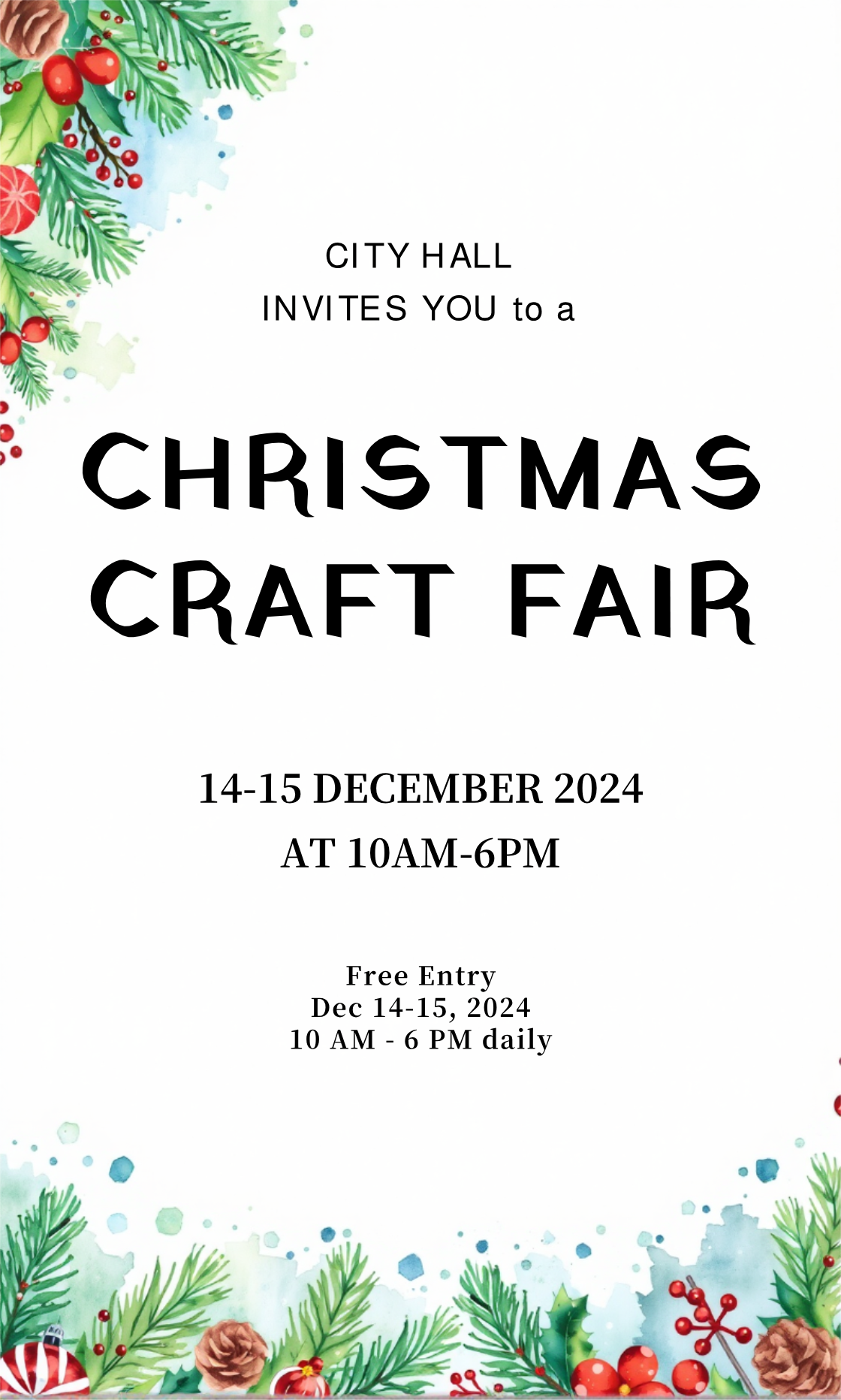 Capture the beauty of design by creating an Christmas Craft Fair Poster Invitation!