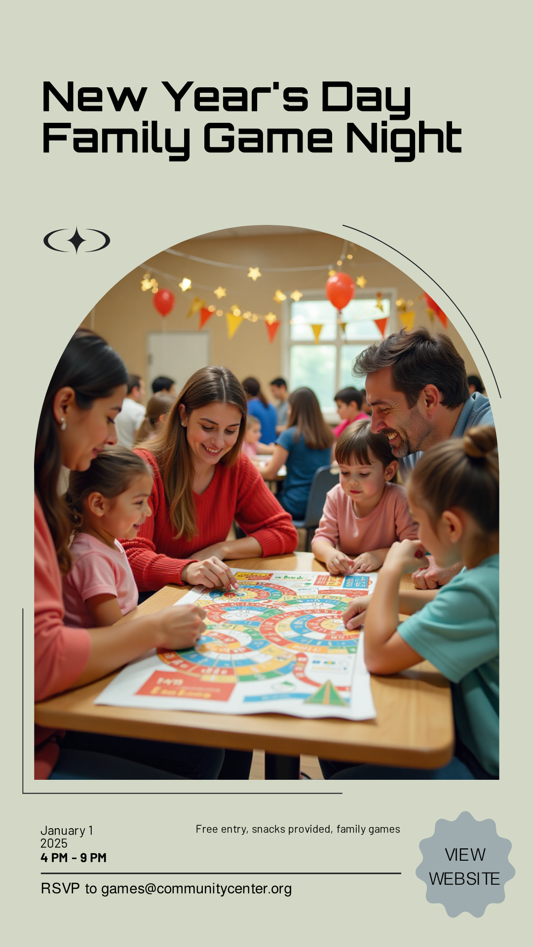 Make your own New Year's Day 2025 Family Game Night Poster!