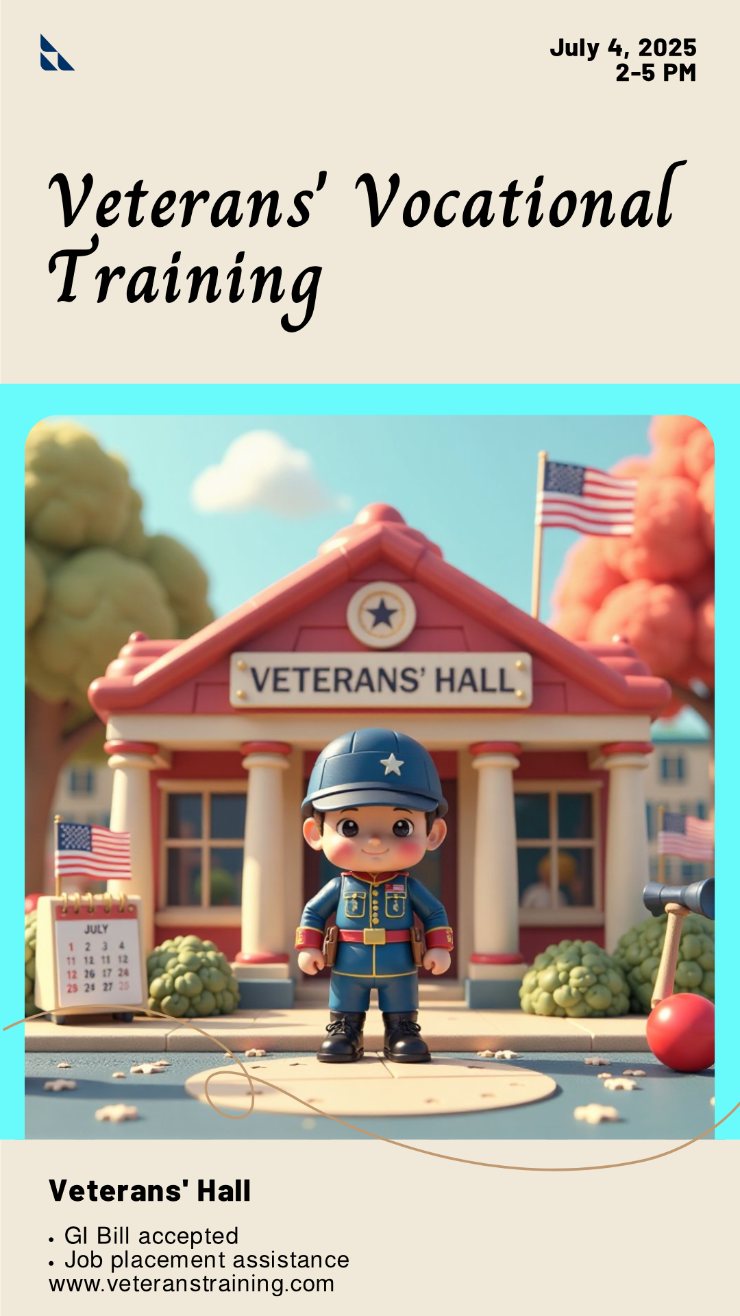 Vocation Course Poster Veterans' Vocational Training Programs Information Poster Template - AI ...