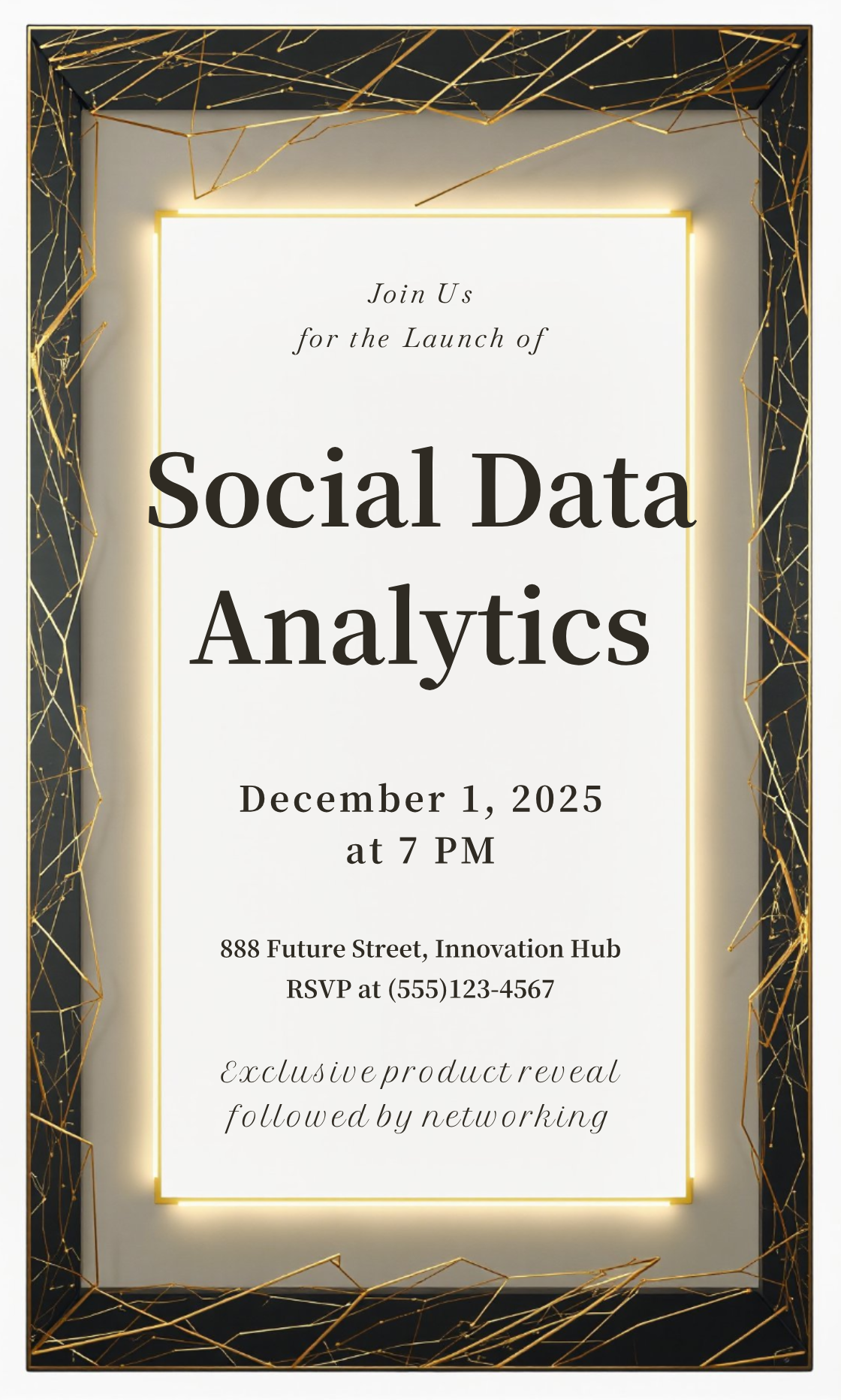 Social Data Analytics Launch Invitation Template - AI Designs by MolyPix.AI
