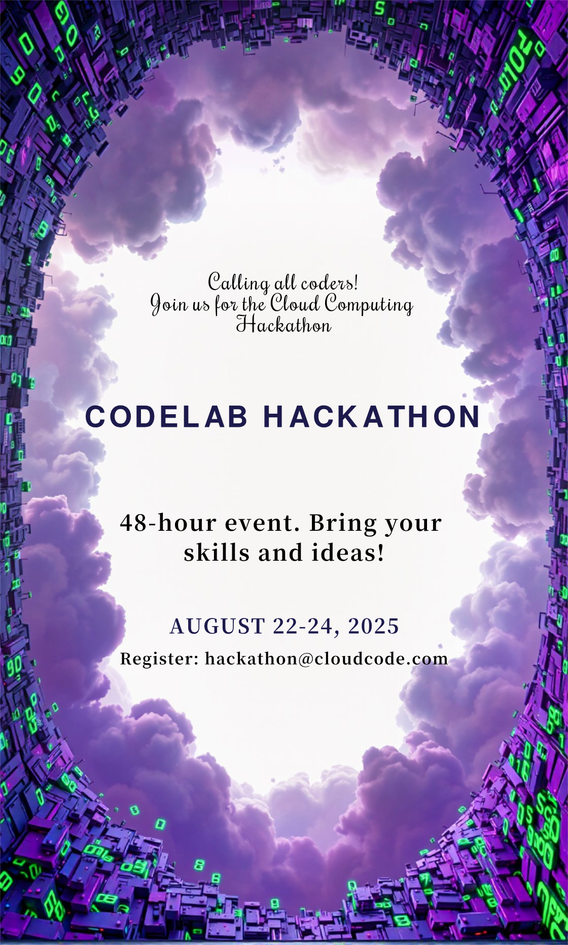 Cloud Computing Hackathon Event Invitation Template - AI Designs by ...
