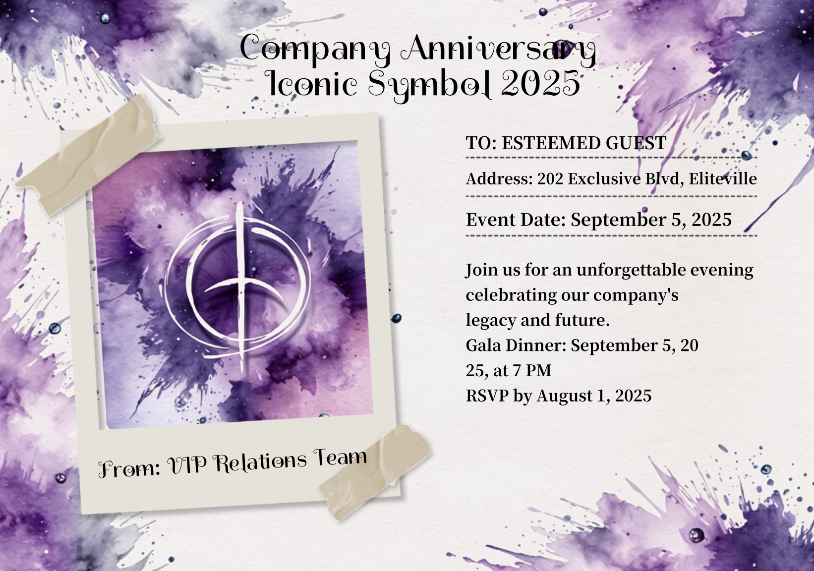 Company Anniversary Iconic Symbol 2025 Postcard Template - AI Designs ...