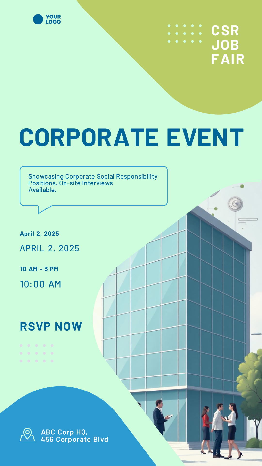 Capture the beauty of design by creating an CSR Job Fair Corporate Social Responsibility Positions Poster!