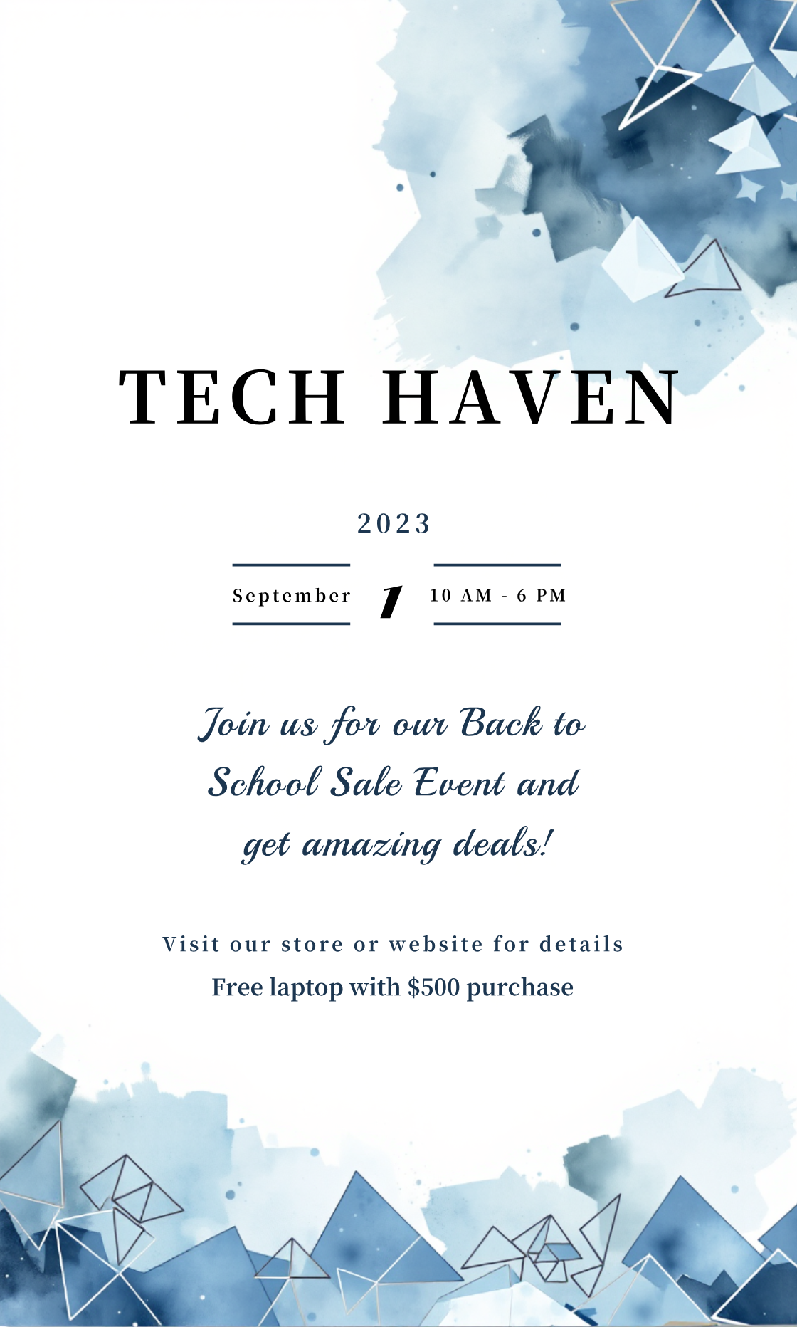 Make an Tech Back to School Sale Invitation that showcases your style - it's that simple!