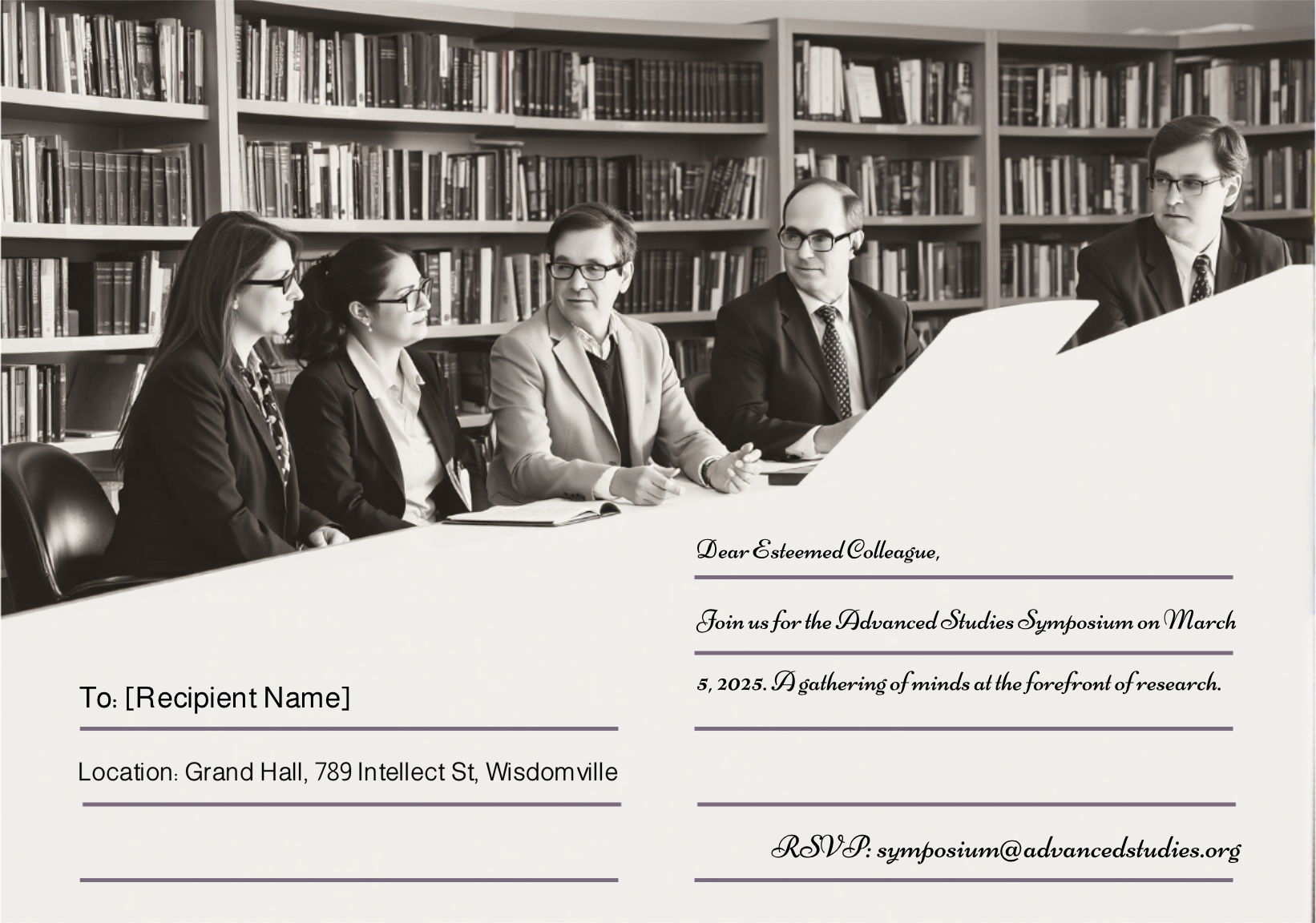Personalize this Advanced Studies Symposium Postcard template!