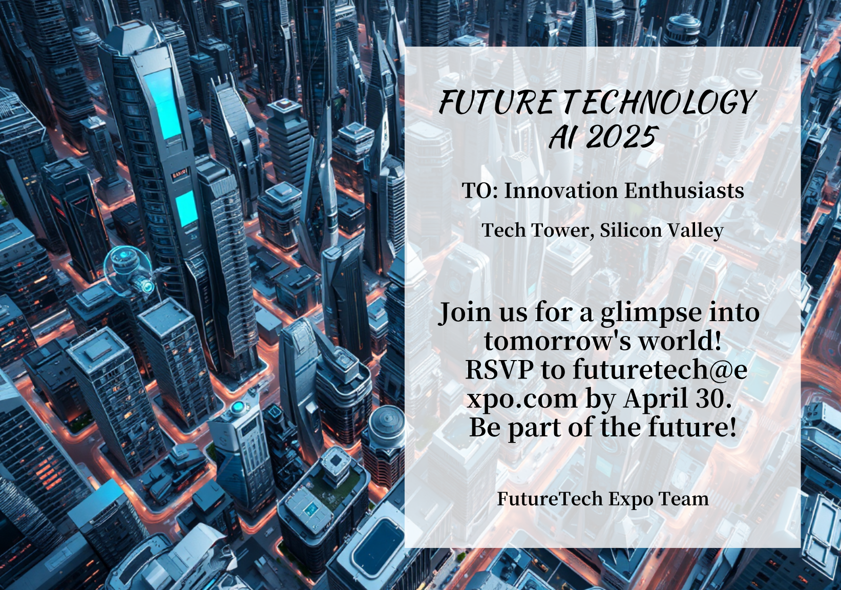 Future Technology Artificial Intelligence 2025 Expo Postcard Template ...