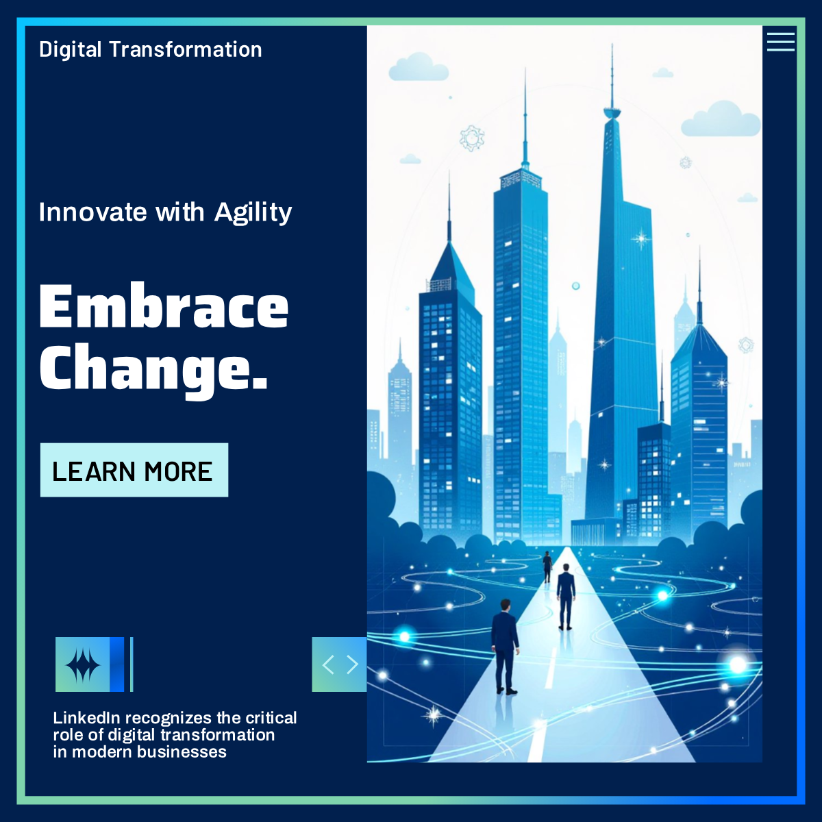 Digital Transformation Importance LinkedIn Post Template - AI Designs ...