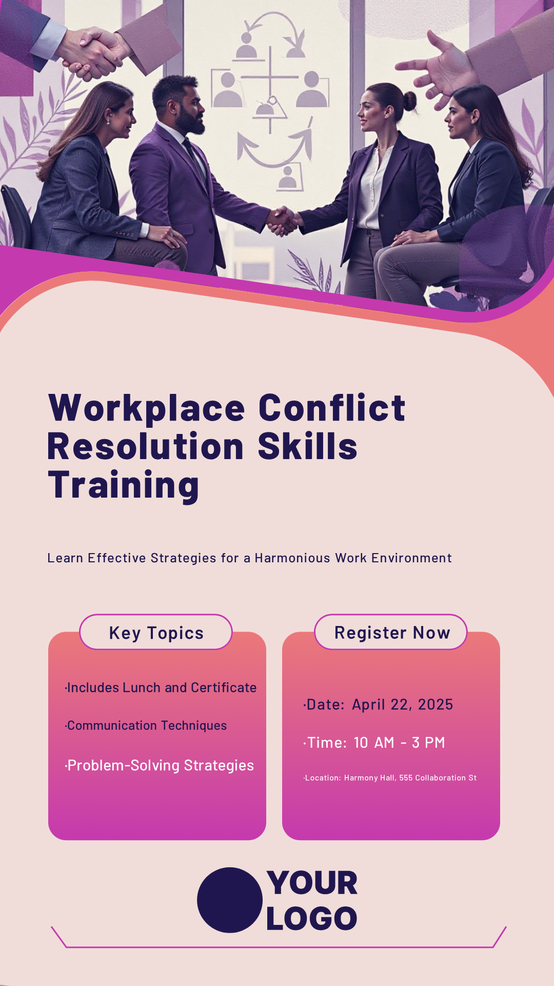 Unleash Your Creativity! Design your own Workplace Skills Development Conflict Resolution Poster now!