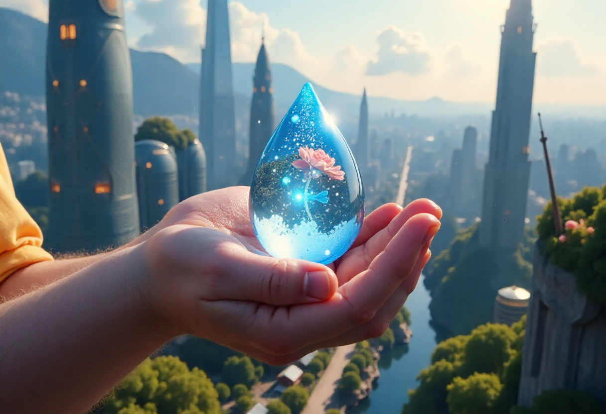 Unleash your creativity! Generate a unique Futuristic Water Conservation Technology Image now with MolyPix.AI!