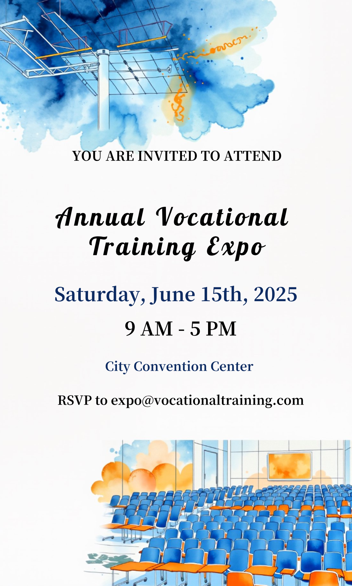 Capture the beauty of design by creating an Annual Vocational Training Programs Expo Invitation!
