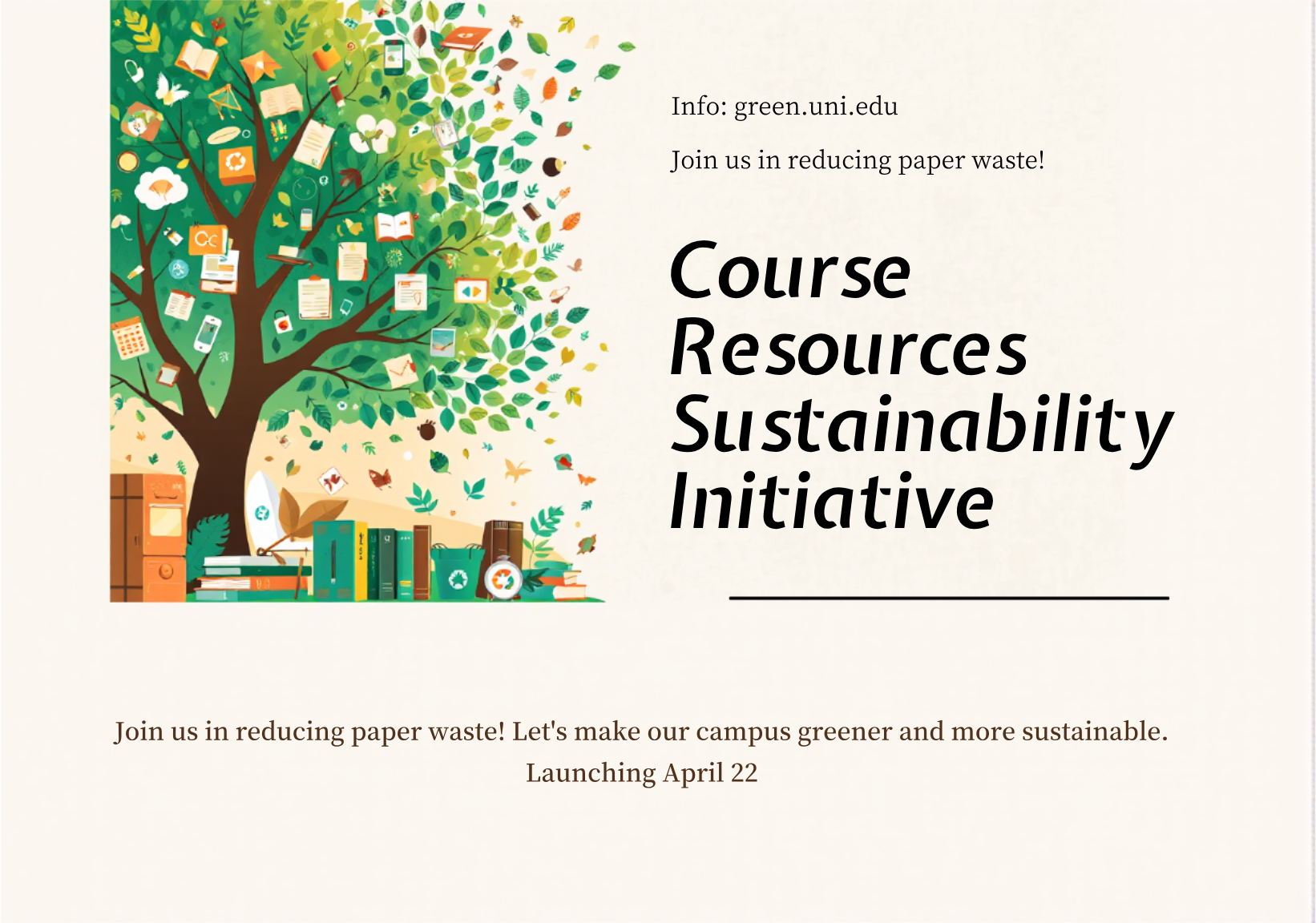 Sustainable Course Resources Initiative Postcard Template - AI Designs ...