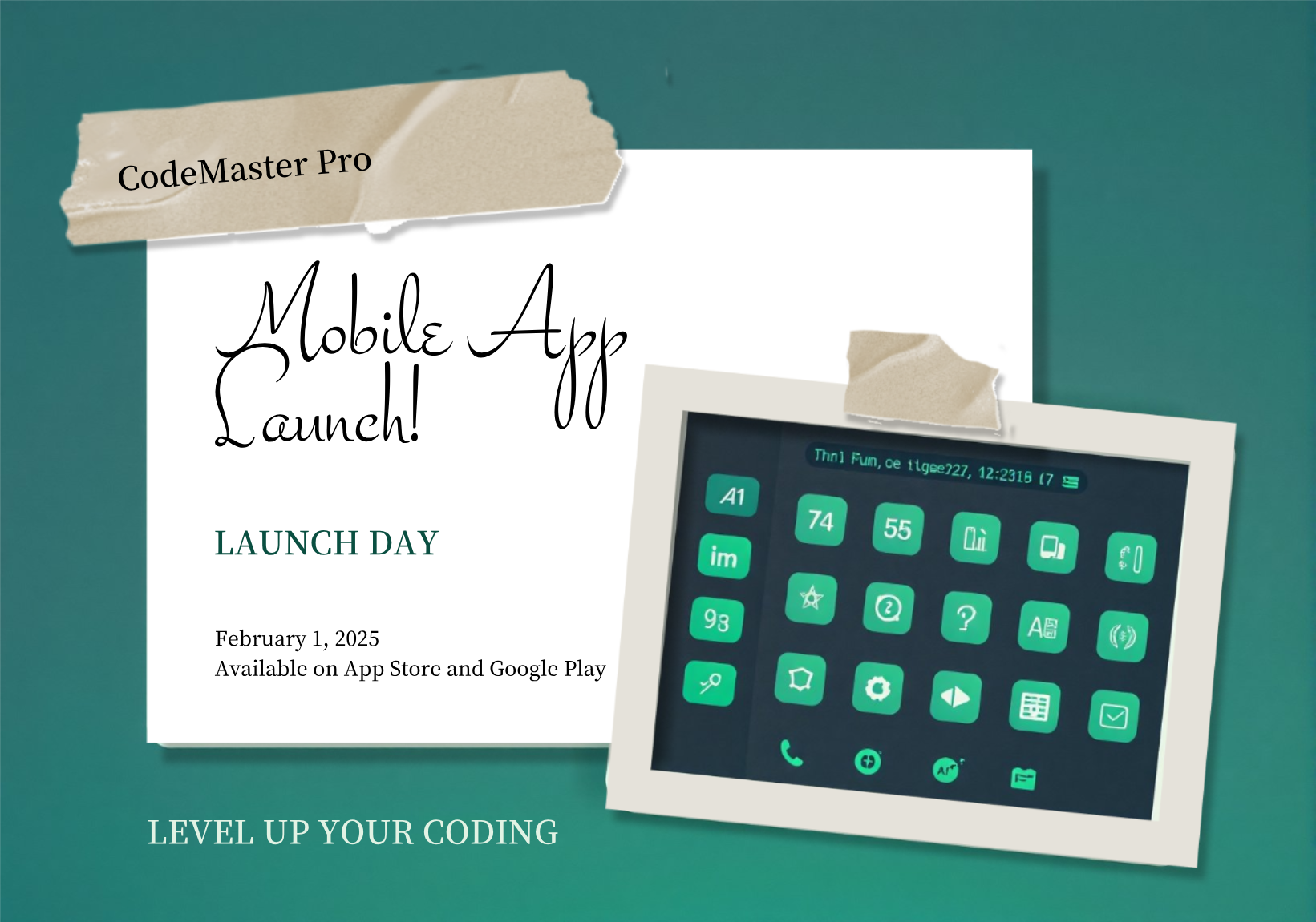 CodeMaster Pro Mobile App Programming Postcard Template - AI Designs by ...