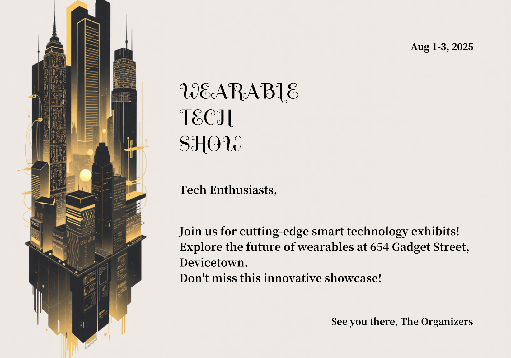 Wearable Smart Technology Exhibits Postcard Template - AI Designs by ...