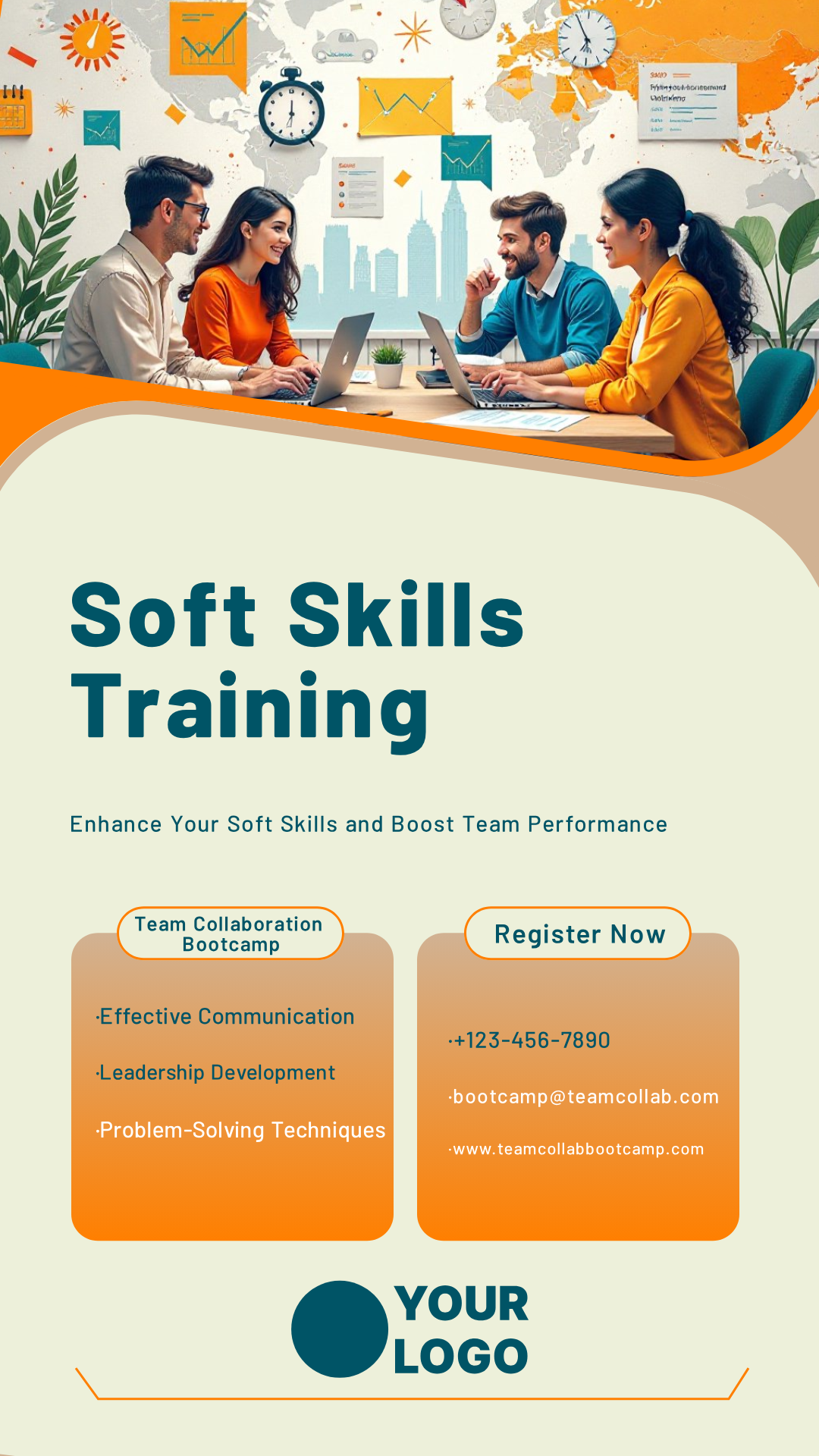 Team Collaboration Soft Skills Training for Graduates Poster Template ...