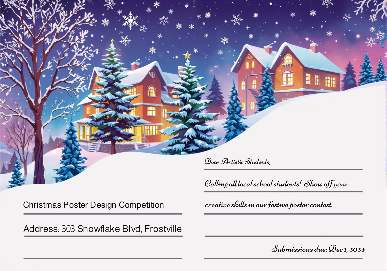 Christmas Poster Design Competition Postcard Template - AI Designs by ...