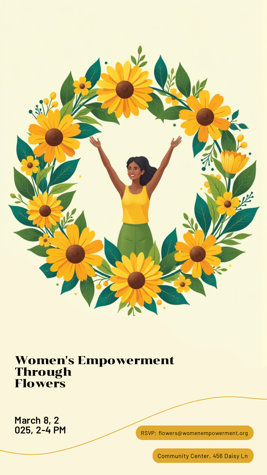Get creative! Design your perfect International Women's Day Flowers Workshop Poster!