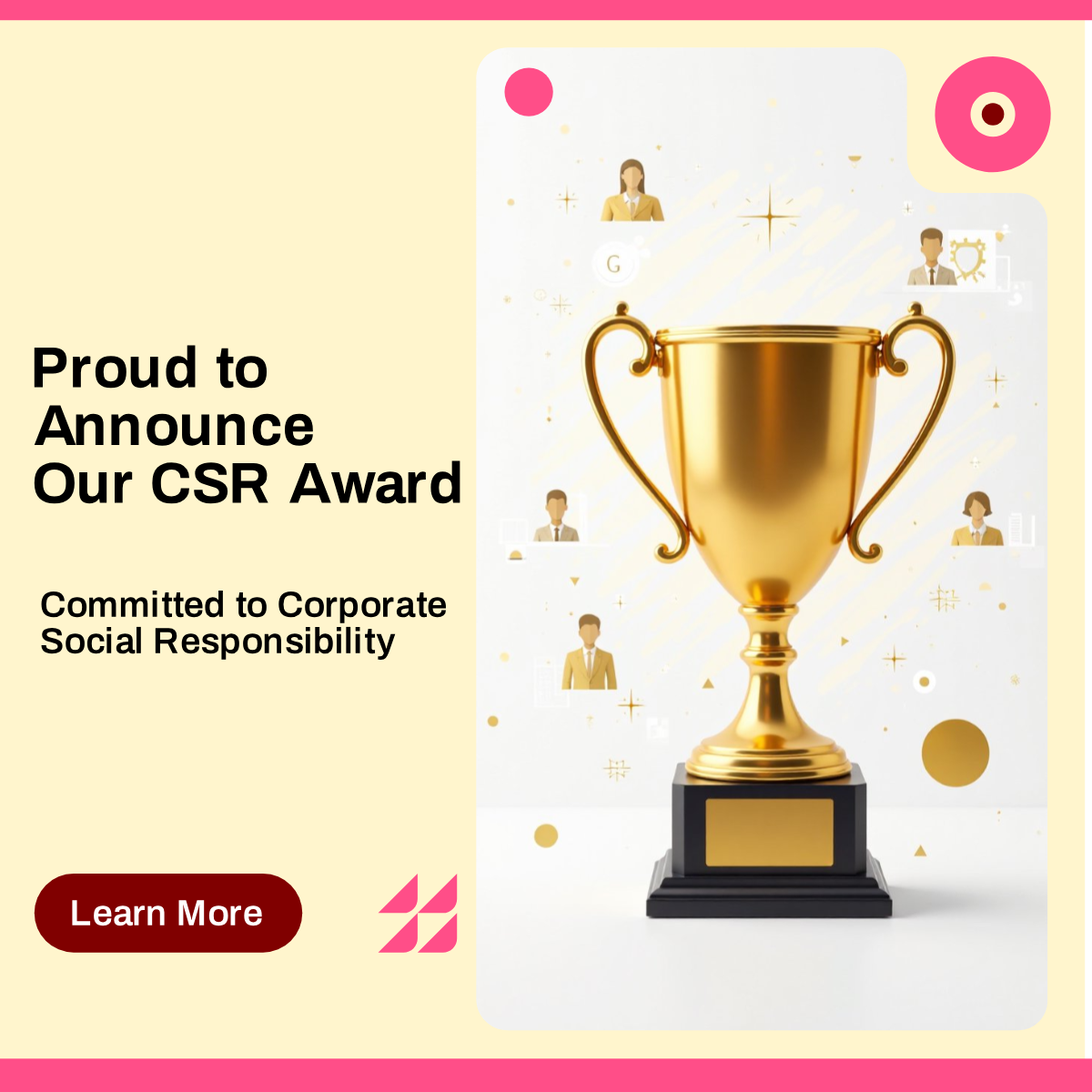 Widen your network with a professional-looking CSR Award Announcement LinkedIn Post template that you can edit easily with MolyPix.AI.