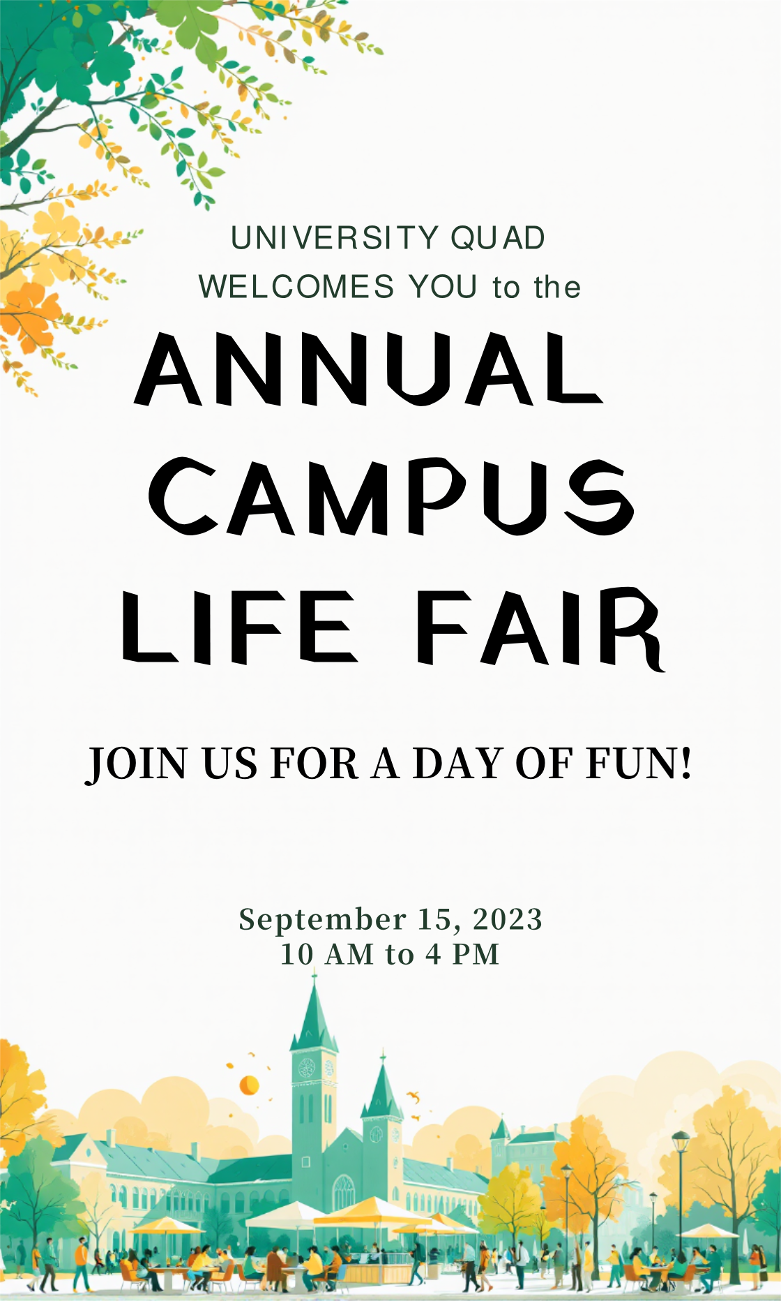 Personalize this Annual Campus Life Fair Invitation template!