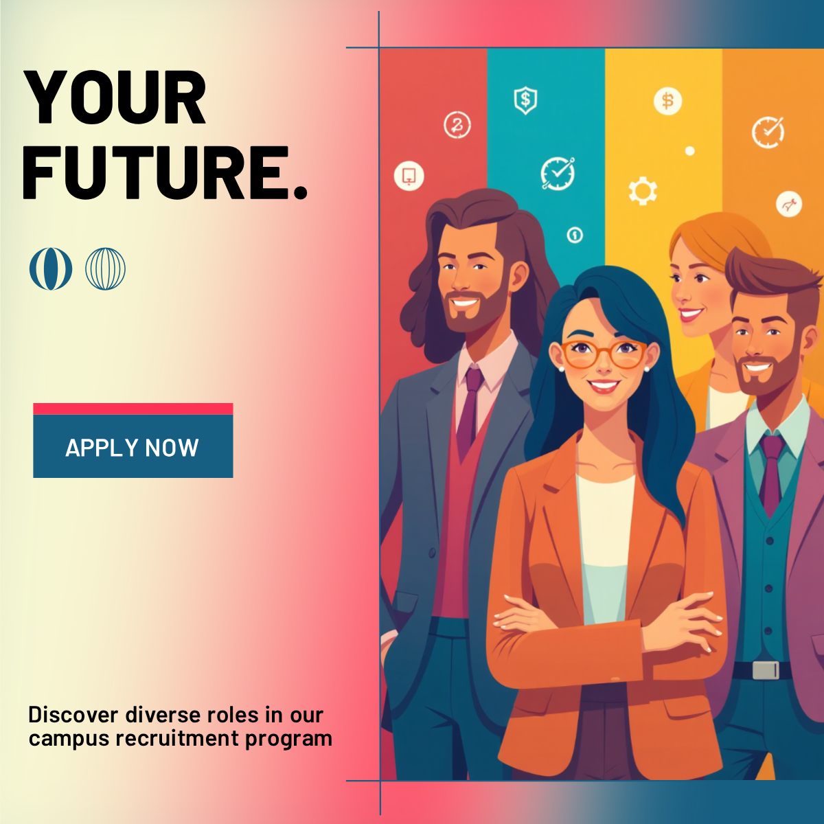 Get professional but creative! Design the perfect Diverse Campus Recruitment Roles LinkedIn Post!