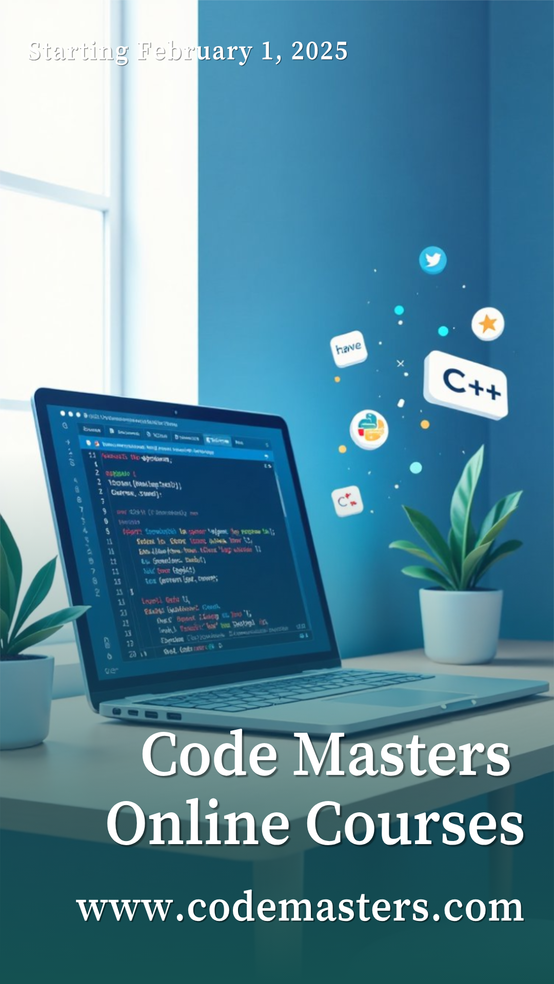 Make an Code Masters Programming Courses Online Poster that showcases your style - it's that simple!
