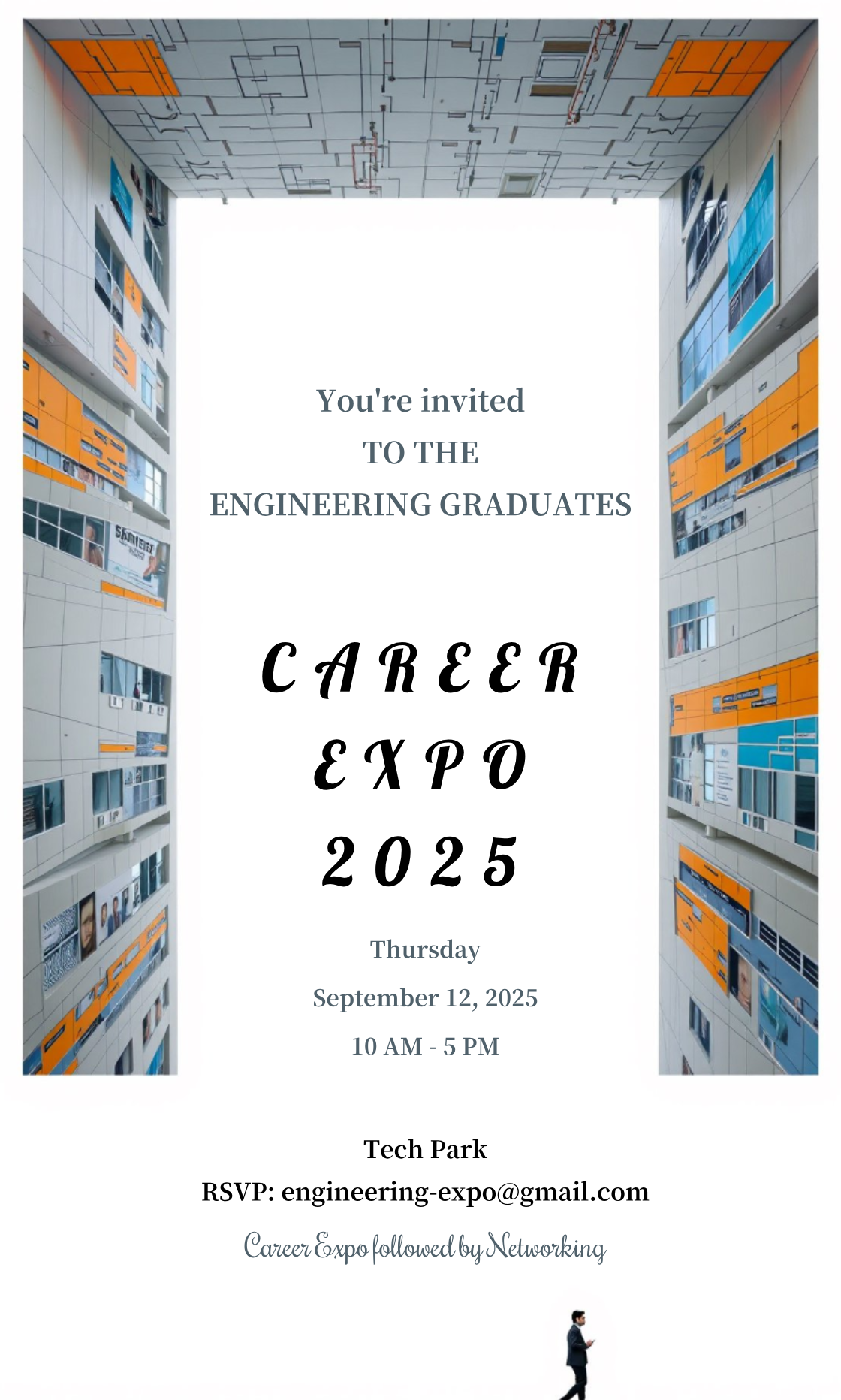 Personalize this Engineering Graduates Career Fairs Invitation template!