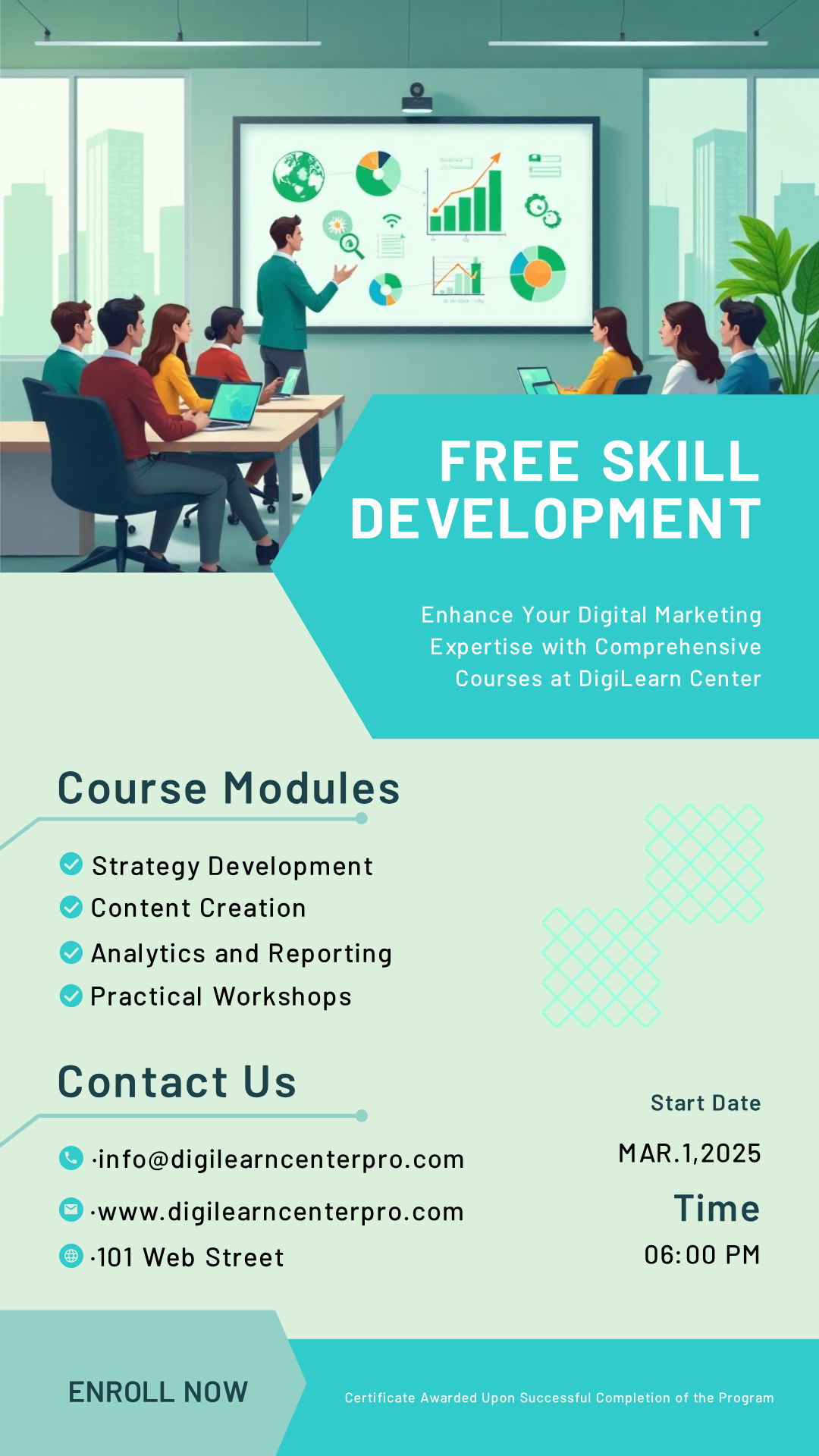 Make your own Free Skill Development Courses: Digital Marketing Poster!