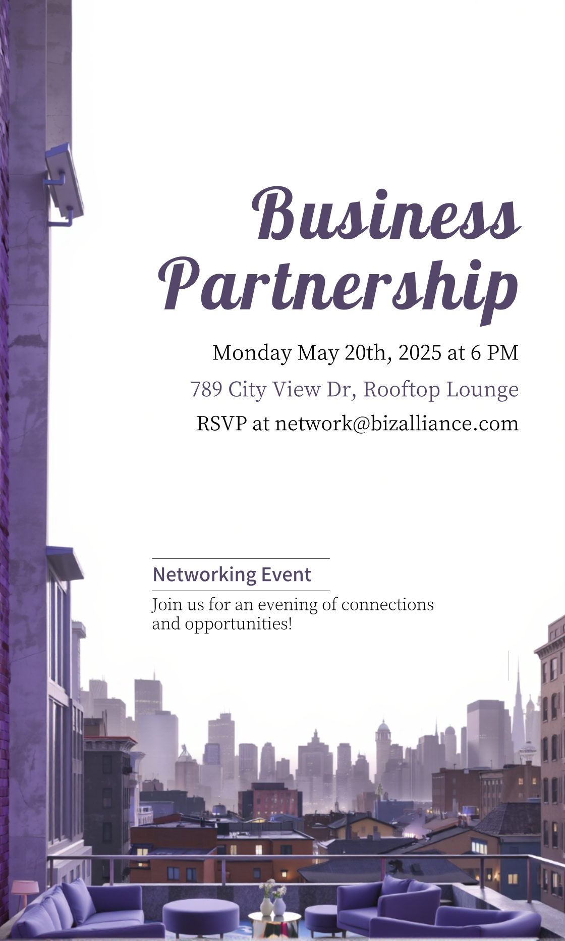 Get creative! Design your perfect Business Partnership Agreement Networking Event Invitation!