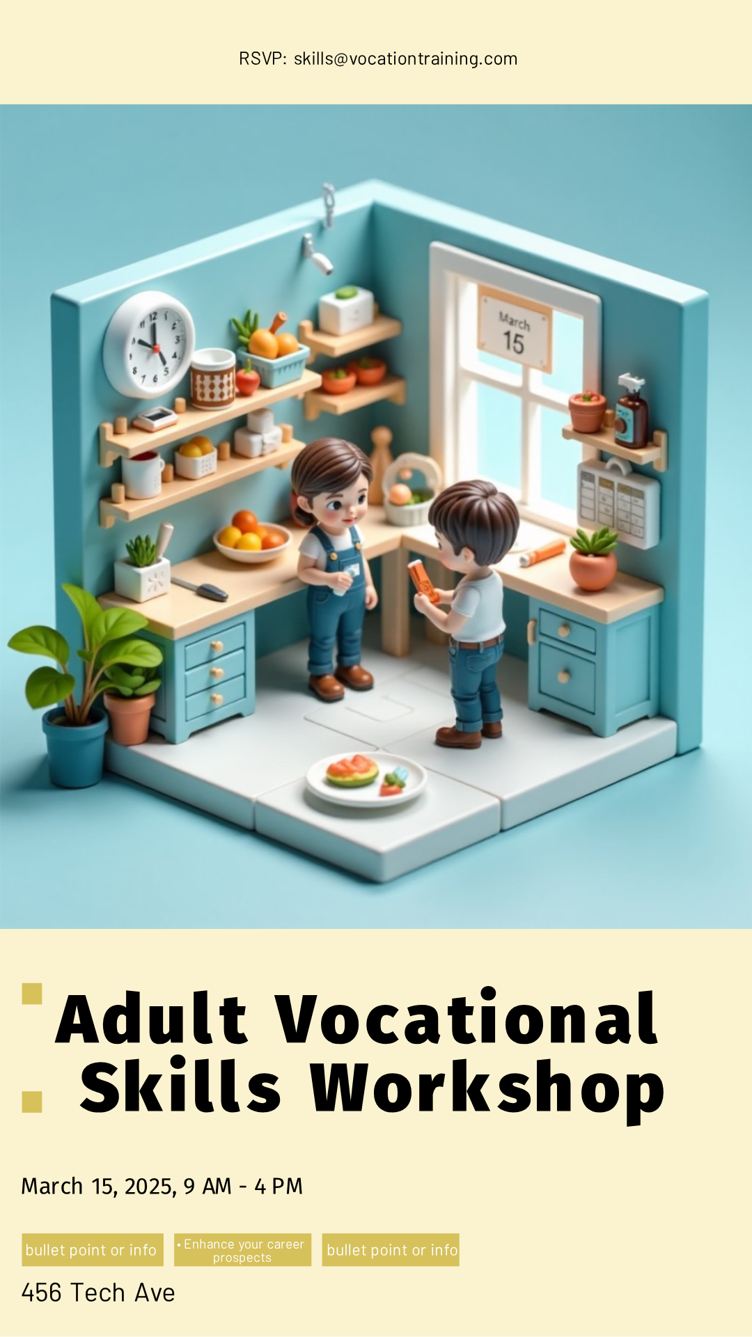 Vocation Course Poster Adult Vocational Skills Workshop Poster Template - AI Designs by MolyPix.AI