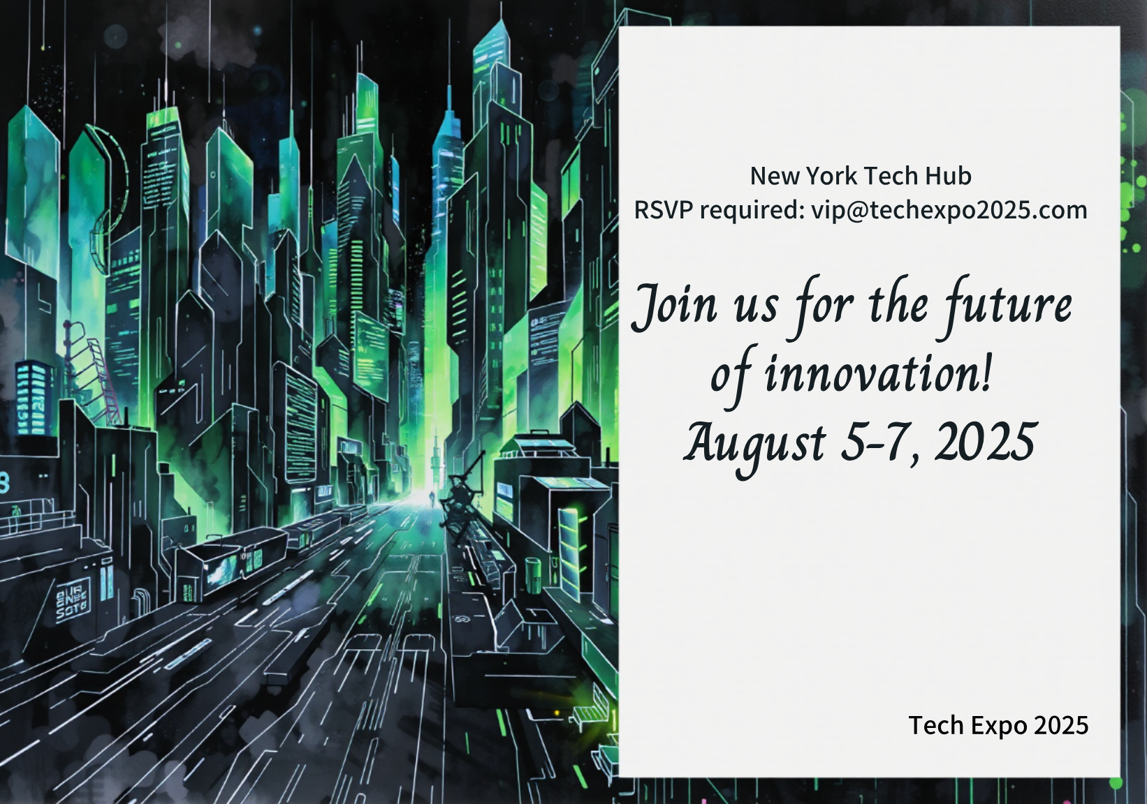 Tech Expo 2025 VIP Postcard Template - AI Designs by MolyPix.AI